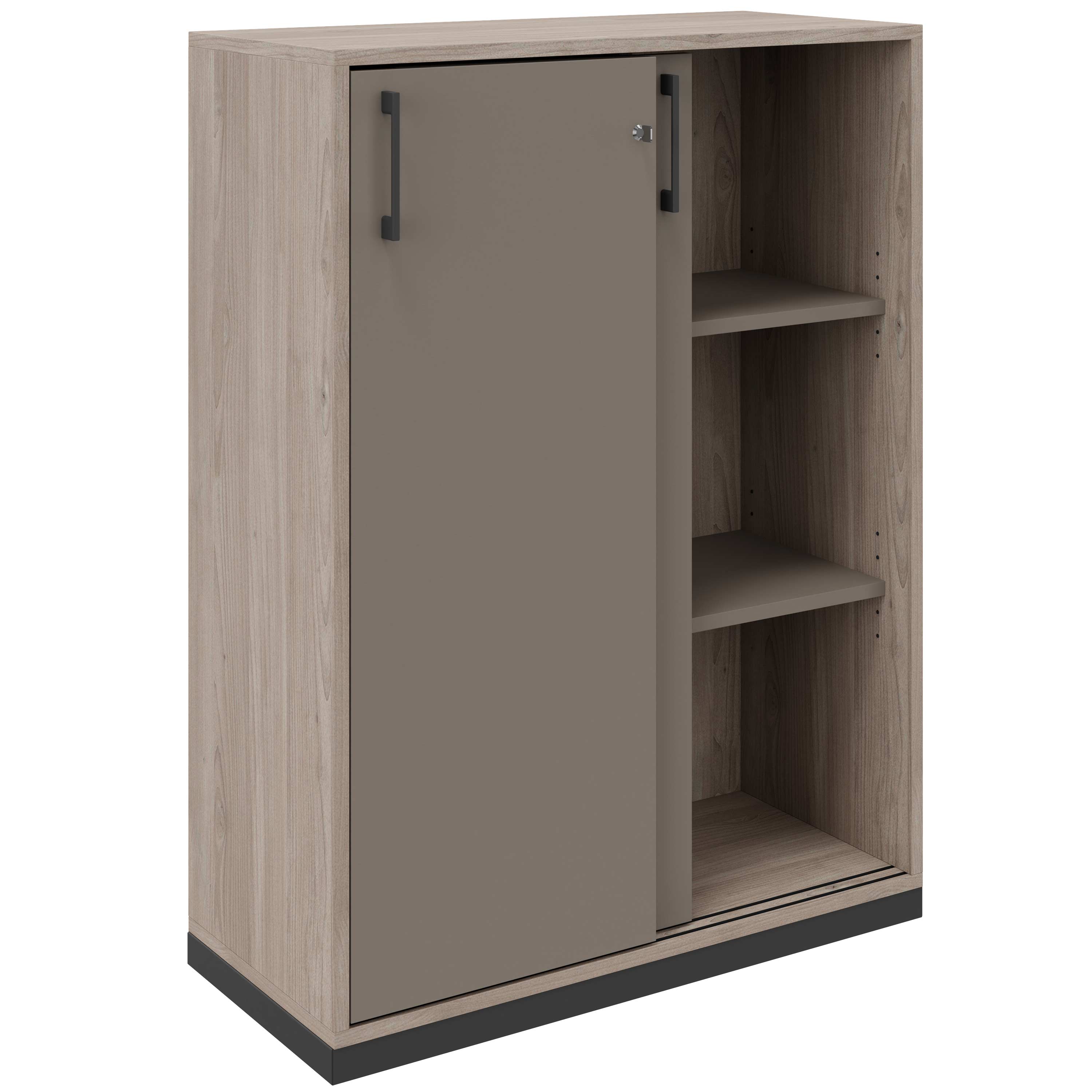 CHOICE sliding door wardrobe | 3 OH, 800 x 1115 mm, northern oak gray / cubanite gray - 2 Main Image