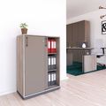 CHOICE sliding door wardrobe | 3 OH, 800 x 1115 mm, northern oak gray / cubanite gray - 1 Thumbnail Image
