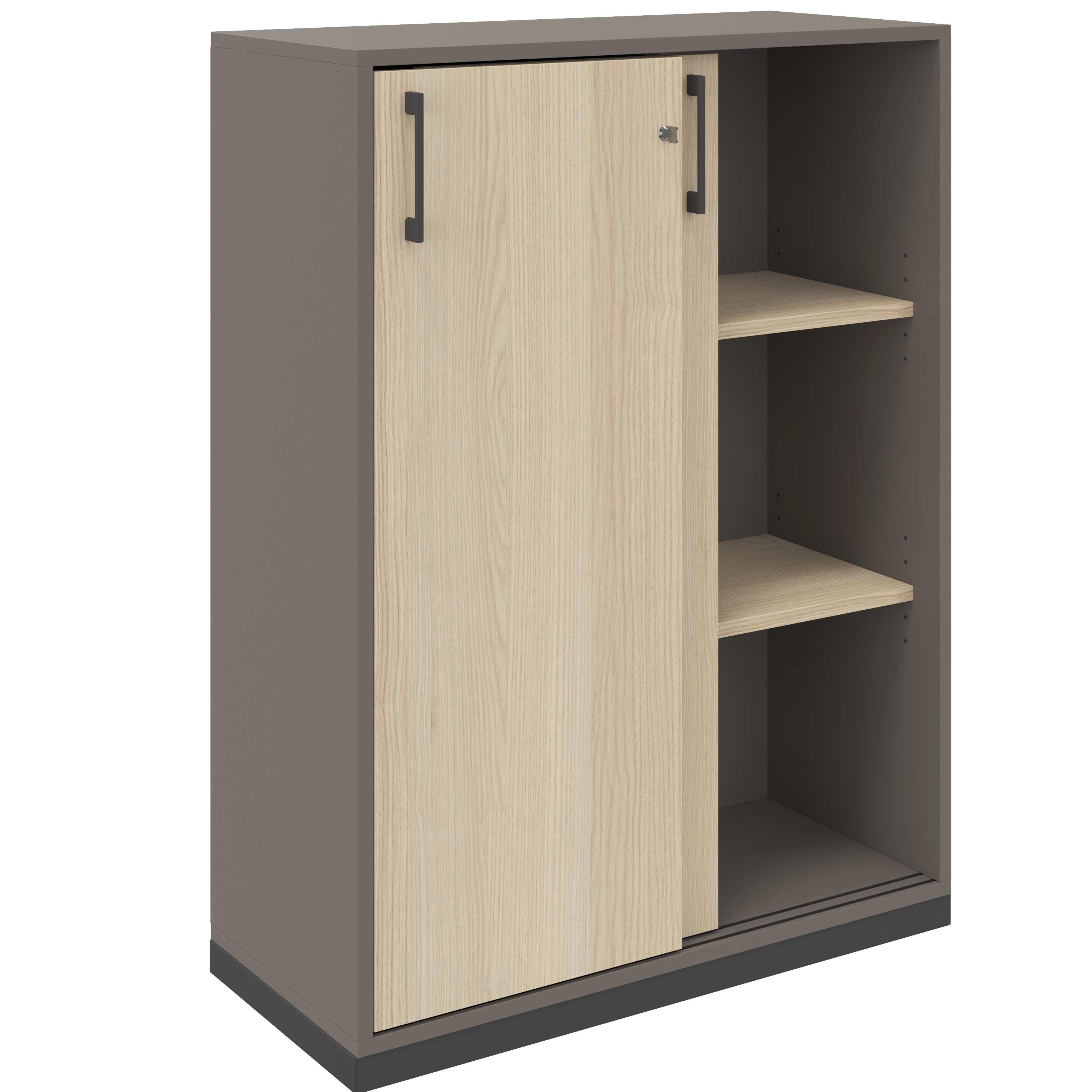 CHOICE sliding door wardrobe | 3 OH, 800 x 1115 mm, Cubanite gray / sand ash - 2 Main Image