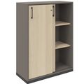 CHOICE sliding door wardrobe | 3 OH, 800 x 1115 mm, Cubanite gray / sand ash - 2 Thumbnail Image