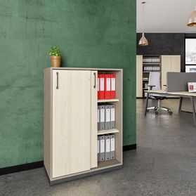 CHOICE Schiebetürenschrank | 3 OH, 800 x 1115 mm, Cubanitgrau / Sandesche