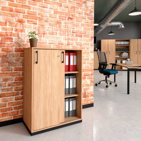 CHOICE Schiebetürenschrank | 3 OH, 800 x 1115 mm, Bernsteineiche