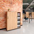 CHOICE sliding door wardrobe | 4 OH, 1200 x 1465 mm, amber oak - 1 Thumbnail Image