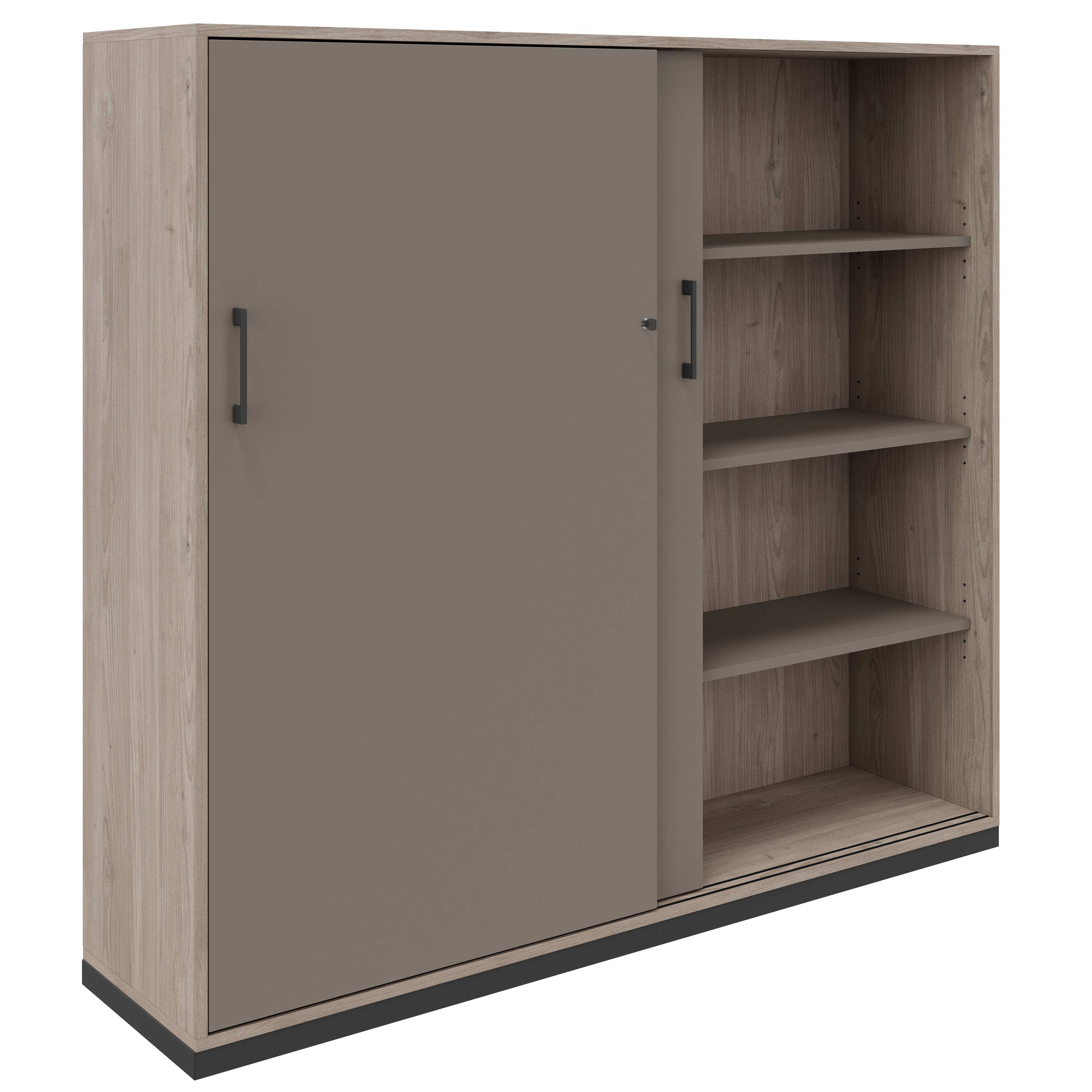 CHOICE Armoire de porte coulissante | 4 oh, 1600 x 1465 mm, gris de chêne nord / cubanite gris - 2 Main Image