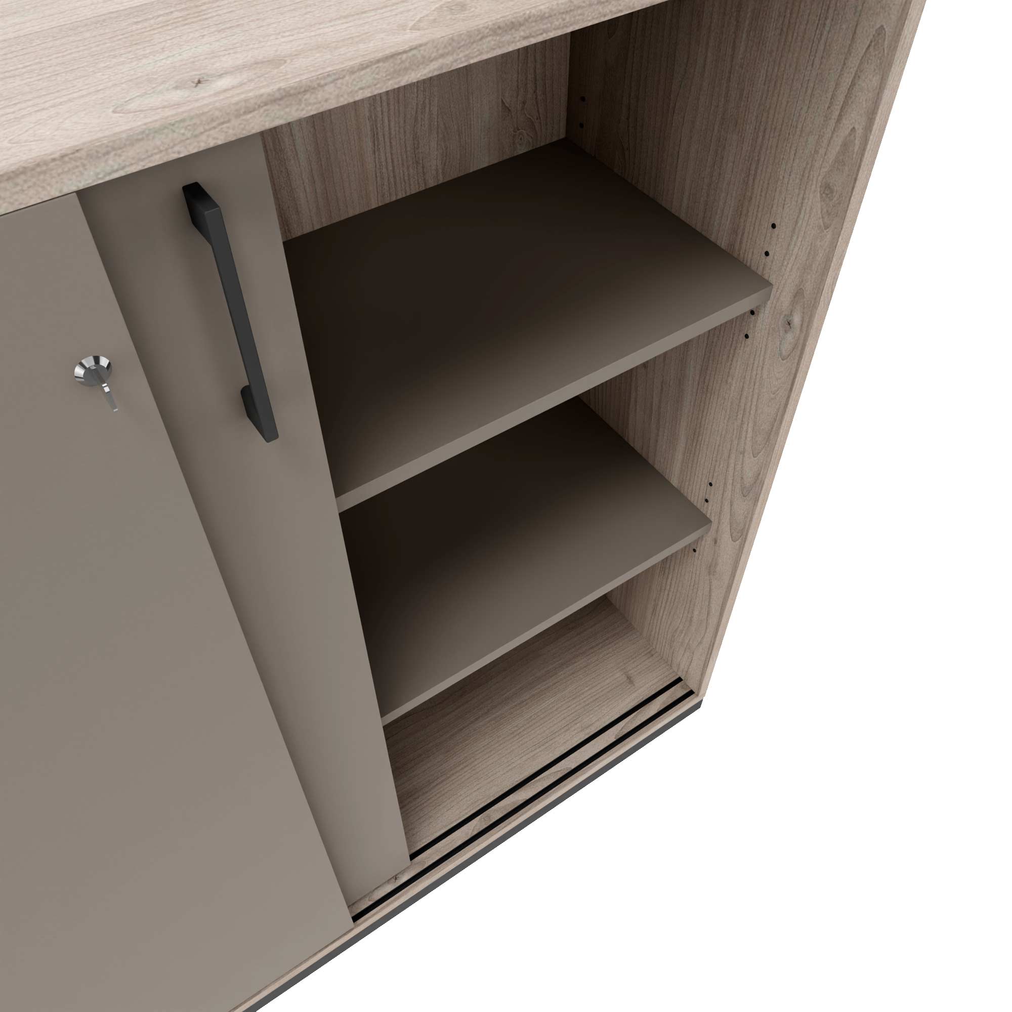 CHOICE Armoire de porte coulissante | 4 oh, 1600 x 1465 mm, gris de chêne nord / cubanite gris - 3 Main Image