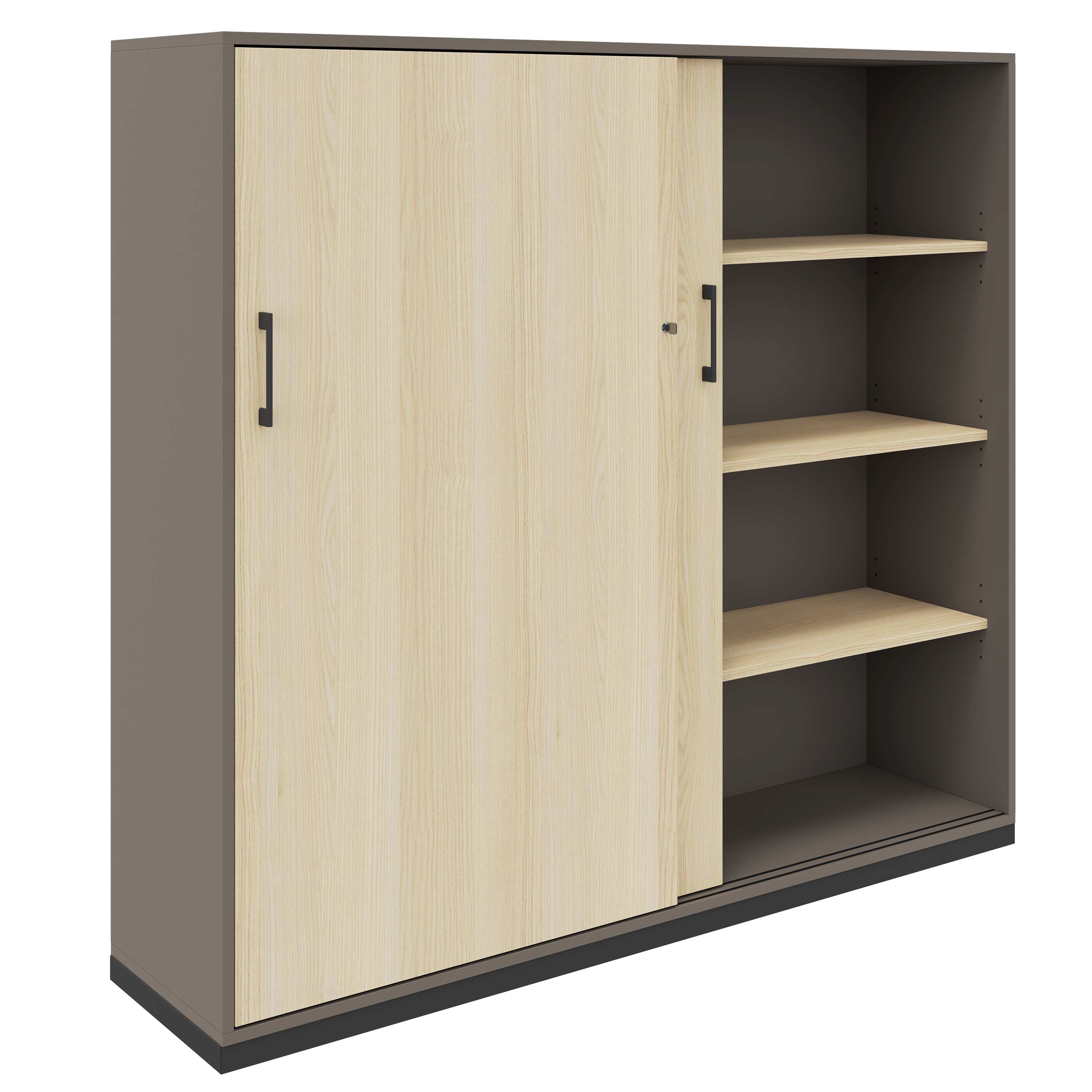 CHOICE Armoire de porte coulissante | 4 oh, 1600 x 1465 mm, cendres gris / sable cubanite - 2 Main Image