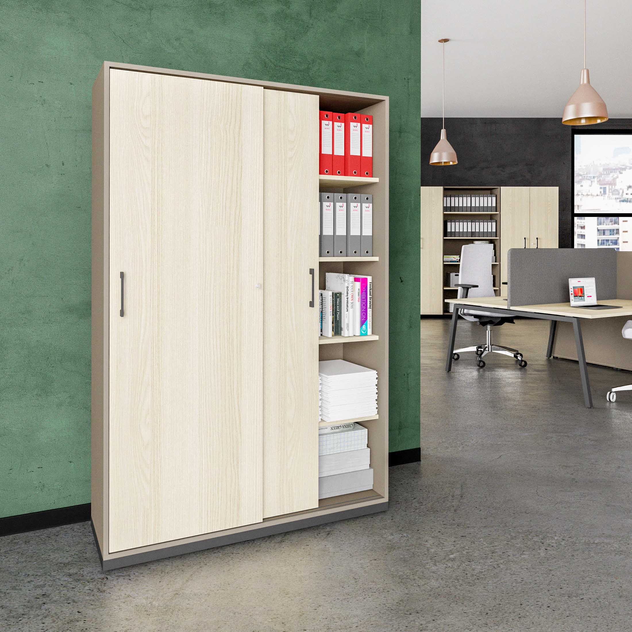 CHOICE sliding door wardrobe | 5 OH, 1200 x 1820 mm, cubanite gray / sand ash - 1 Main Image