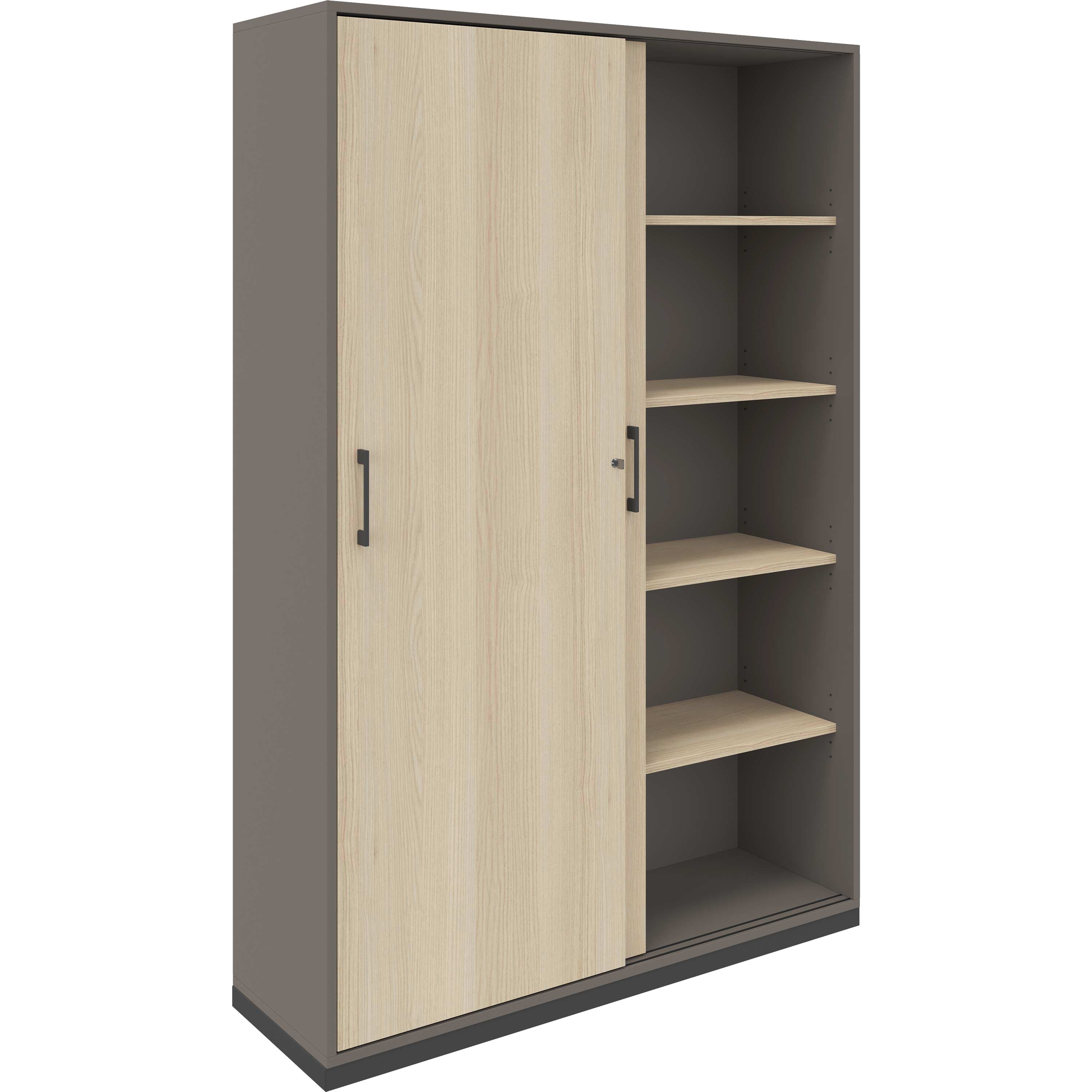 CHOICE sliding door wardrobe | 5 OH, 1200 x 1820 mm, cubanite gray / sand ash - 2 Main Image