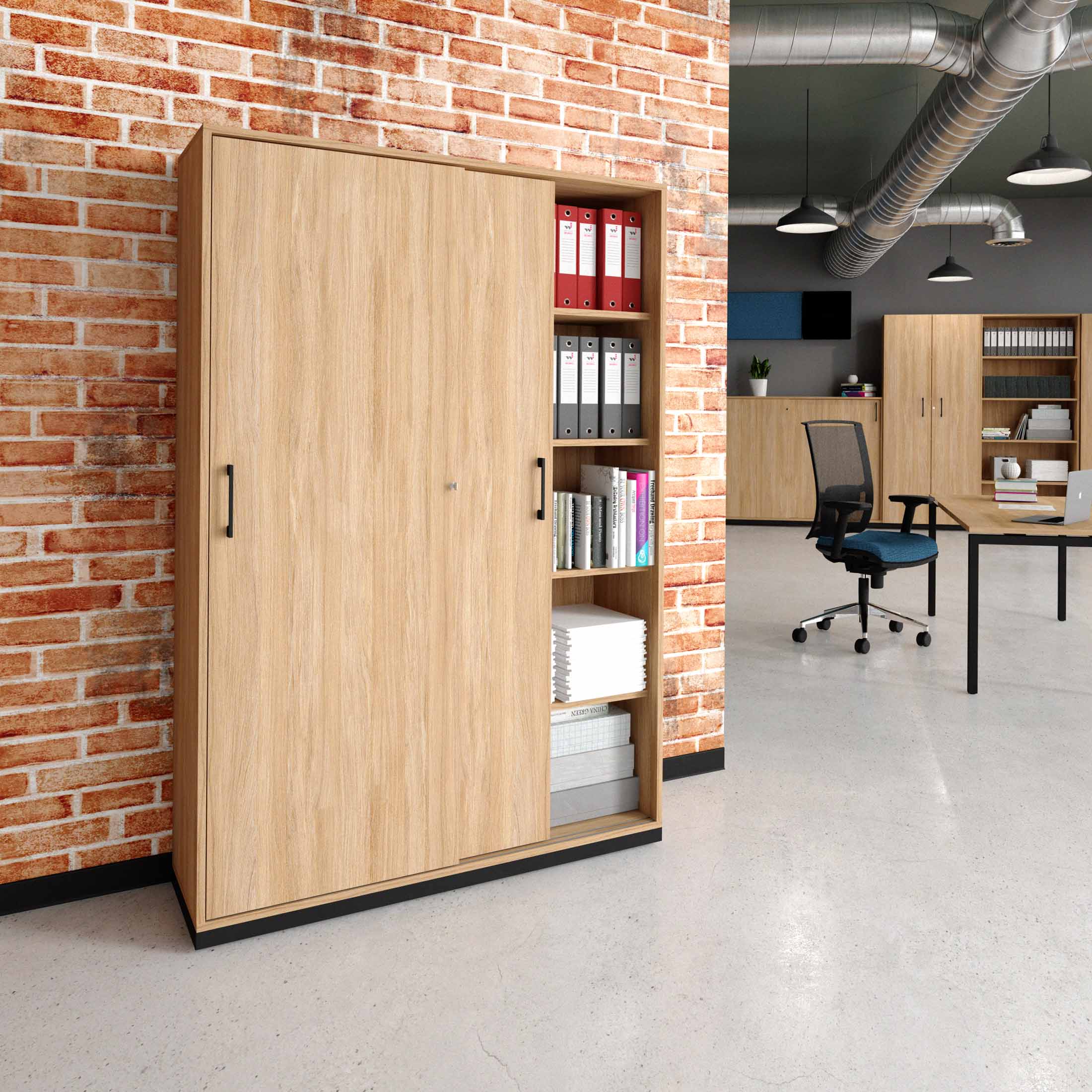 CHOICE sliding door wardrobe | 5 OH, 1200 x 1820 mm, amber oak - 1 Main Image
