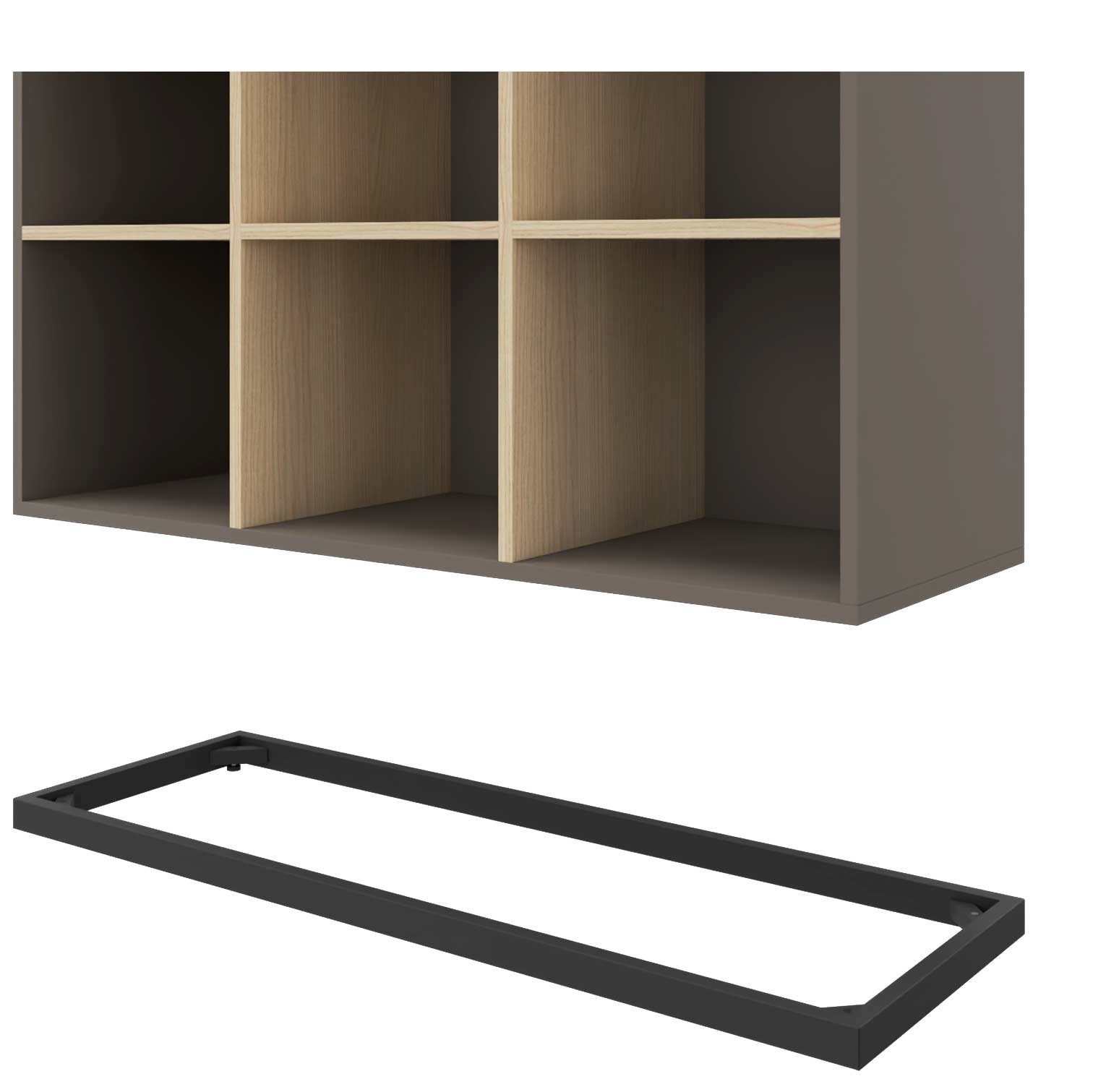 CHOICE Bücherregal | 1 OH, 1200 x 410 mm, Cubanitgrau / Sandesche - 4 Main Image