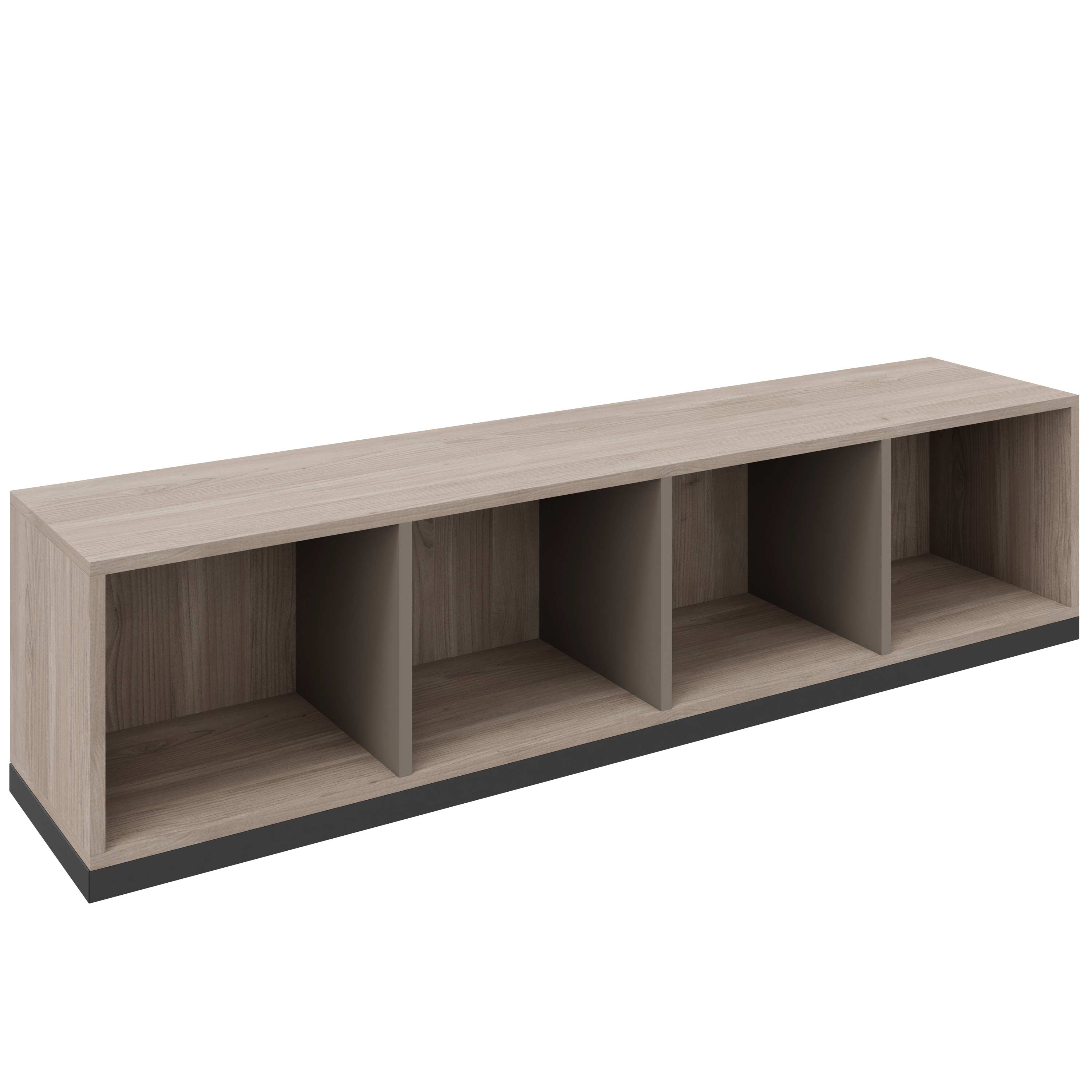 CHOICE bookshelf | 1 OH, 1600 x 410 mm, northern oak gray / cubanite gray - 2 Main Image