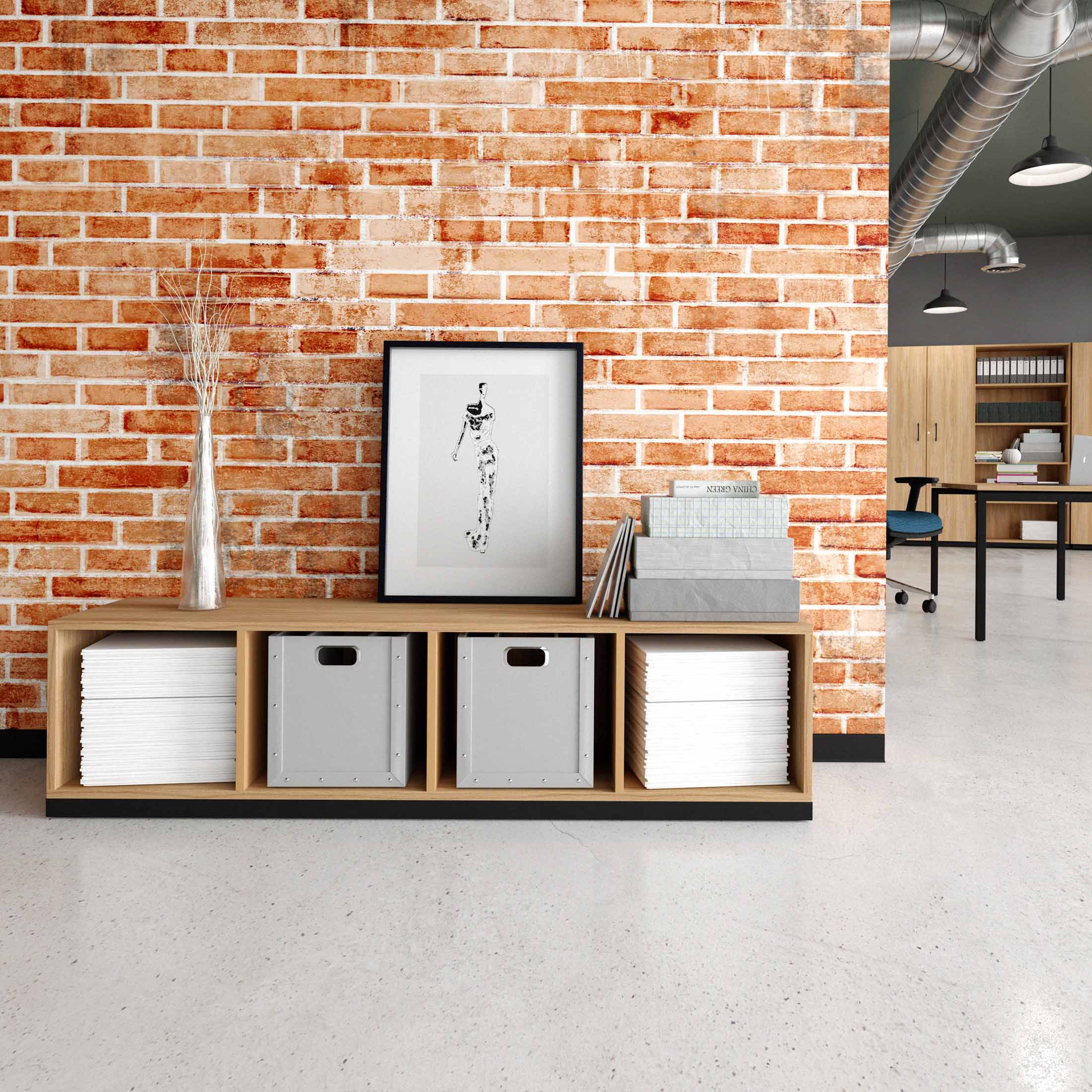 CHOICE bookshelf | 1 OH, 1600 x 410 mm, amber oak - 1 Main Image