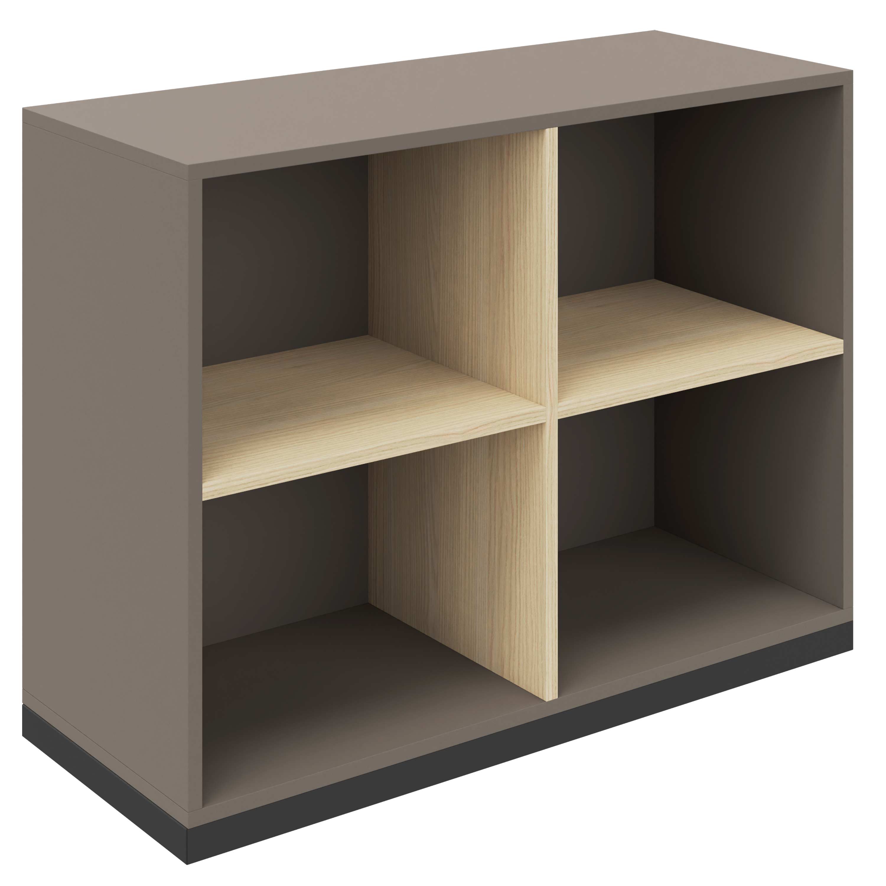 CHOICE bookshelf | 2 OH, 1000 x 760 mm, cubanite gray / sand ash - 2 Main Image