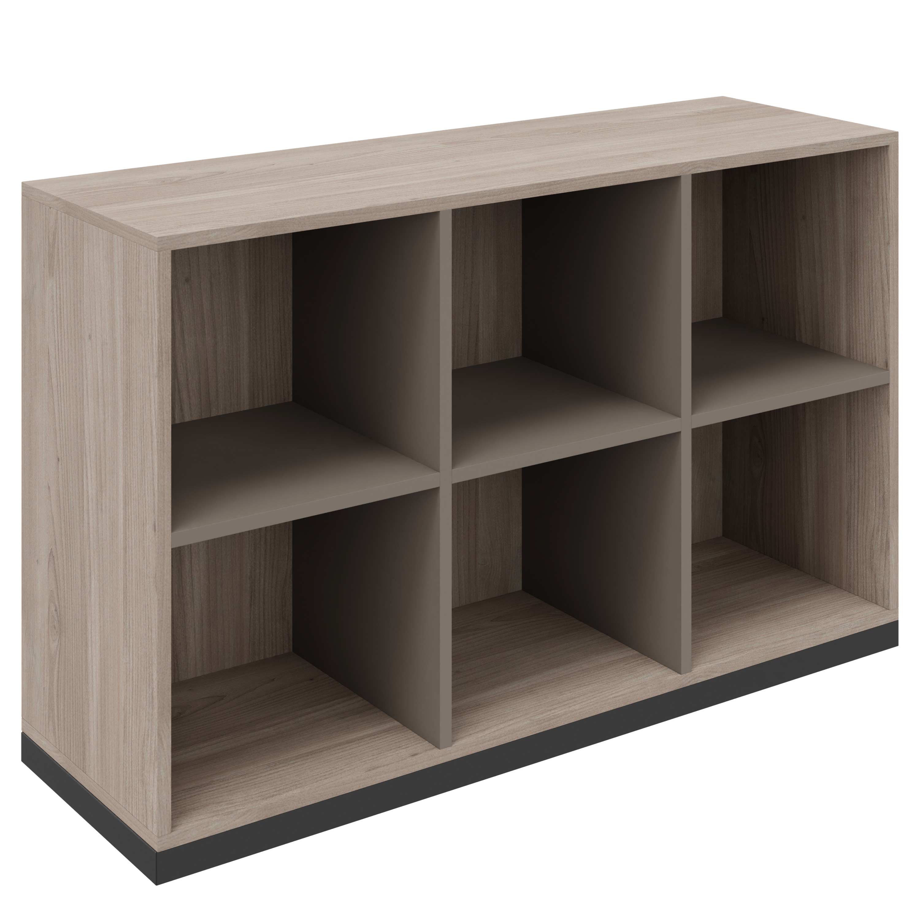 CHOICE Bibliothèque | 2 oh, 1200 x 760 mm, gris de chêne nord / cubanite gris - 2 Main Image