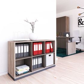 CHOICE Bücherregal | 2 OH, 1200 x 760 mm, Nordeiche grau / Cubanitgrau