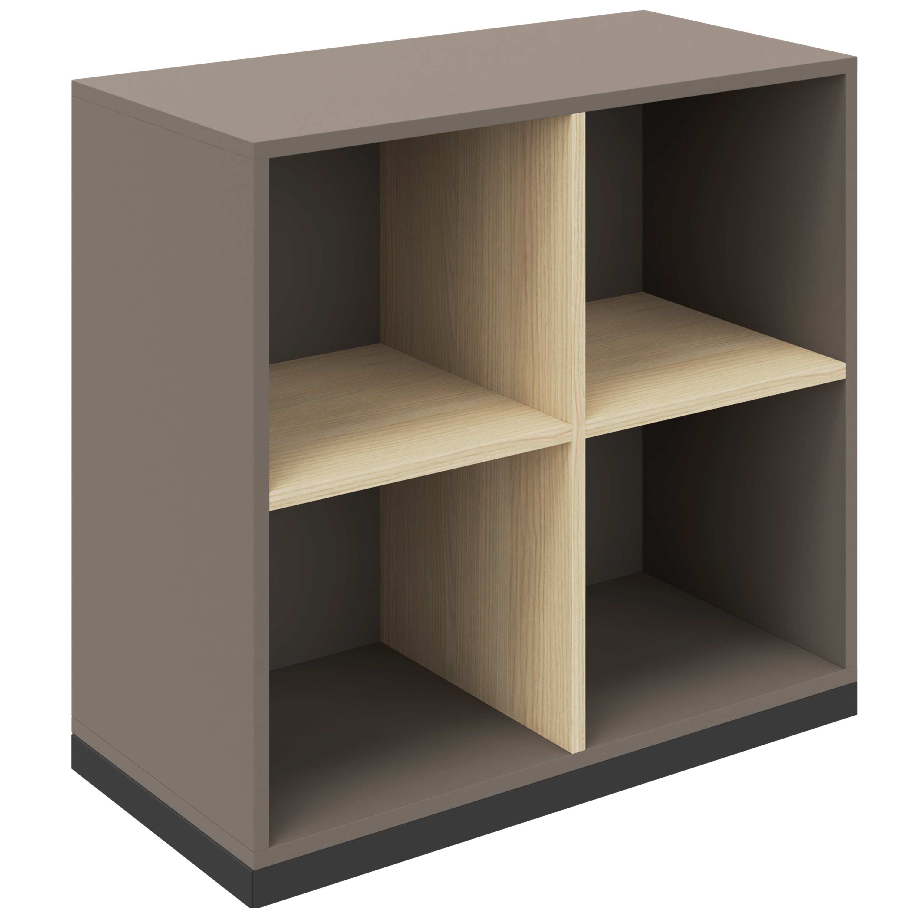 CHOICE bookshelf | 2 OH, 800 x 760 mm, cubanite gray / sand ash - 2 Main Image
