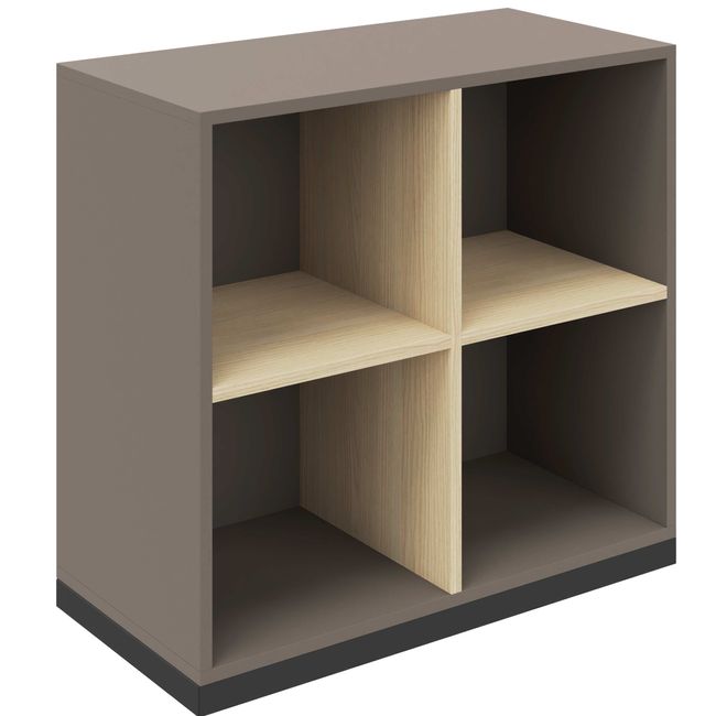 CHOICE Bücherregal | 2 OH, 800 x 760 mm, Cubanitgrau / Sandesche