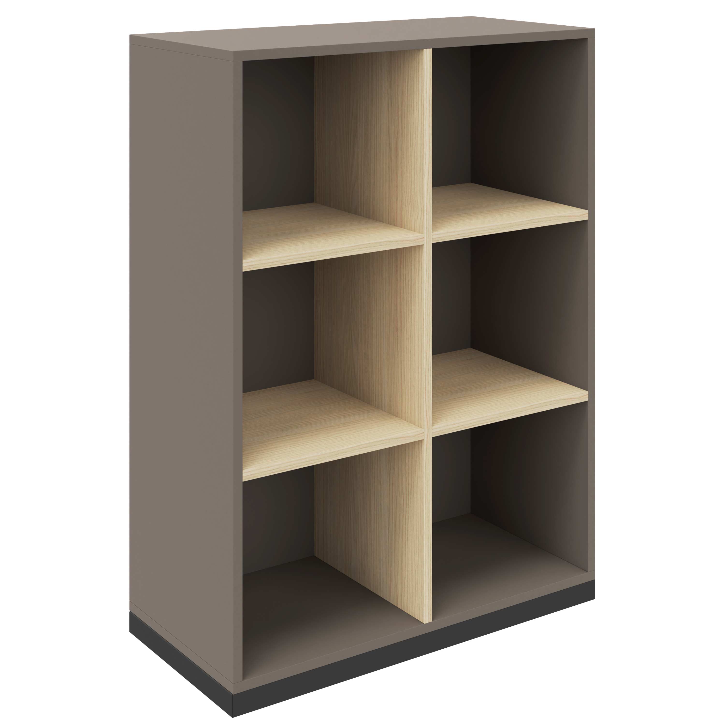 CHOICE bookshelf | 3 OH, 800 x 1115 mm, Cubanite gray / sand ash - 2 Main Image