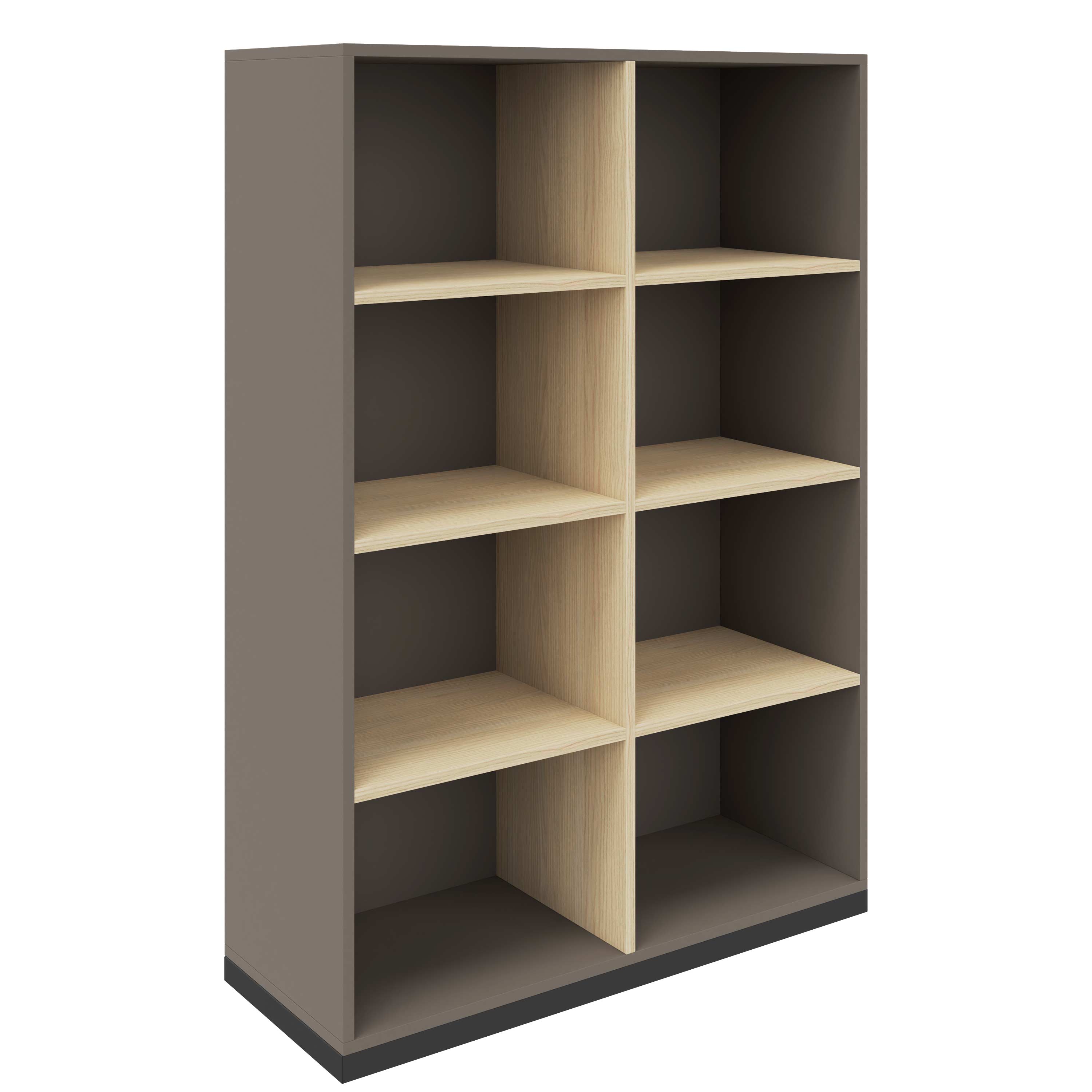 CHOICE bookshelf | 4 OH, 1000 x 1465 mm, cubanite gray / sand ash - 2 Main Image