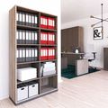 CHOICE bookshelf | 5 OH, 1000 x 1820 mm, northern oak gray / cubanite gray - 1 Thumbnail Image