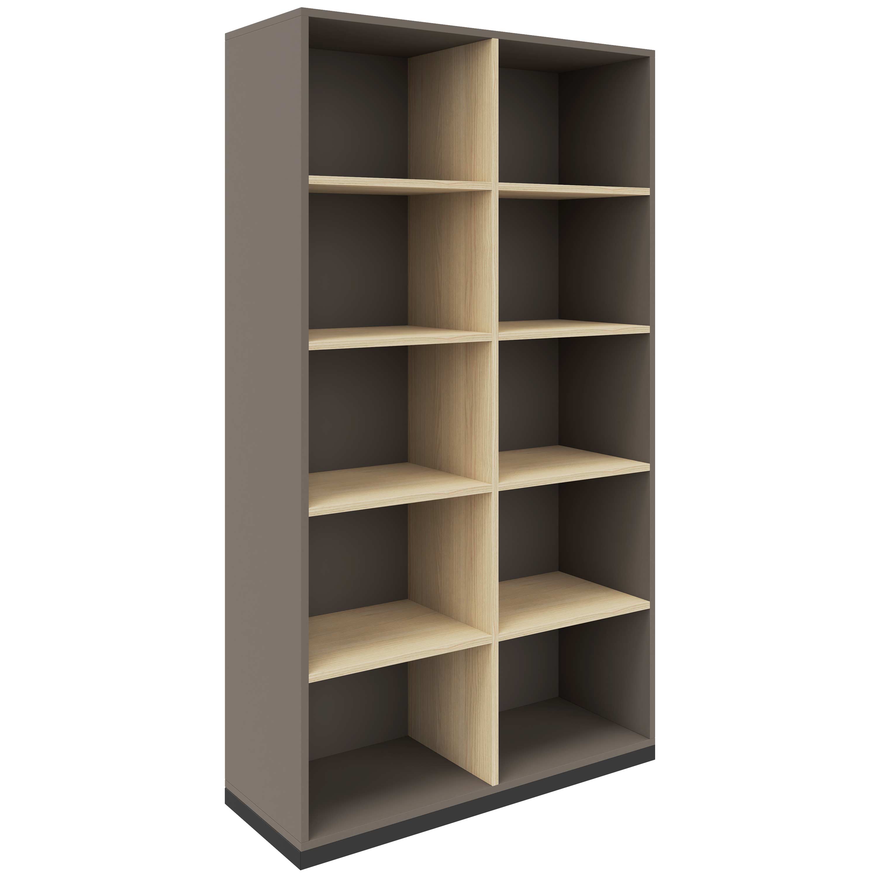 CHOICE bookshelf | 5 OH, 1000 x 1820 mm, cubanite gray / sand ash - 2 Main Image