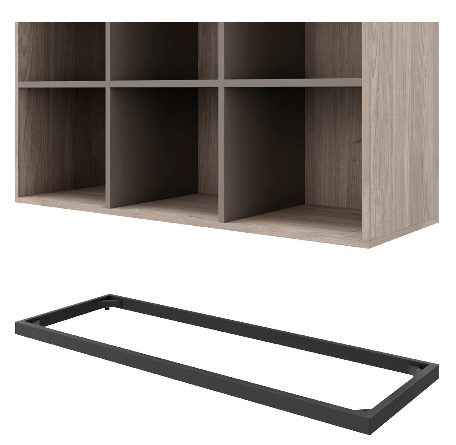 CHOICE Bücherregal | 5 OH, 1200 x 1820 mm, Nordeiche grau / Cubanitgrau - 4 Main Image