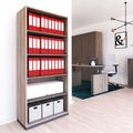 CHOICE bookshelf | 5 OH, 800 x 1820 mm, northern oak gray / cubanite gray - 1 Thumbnail Image