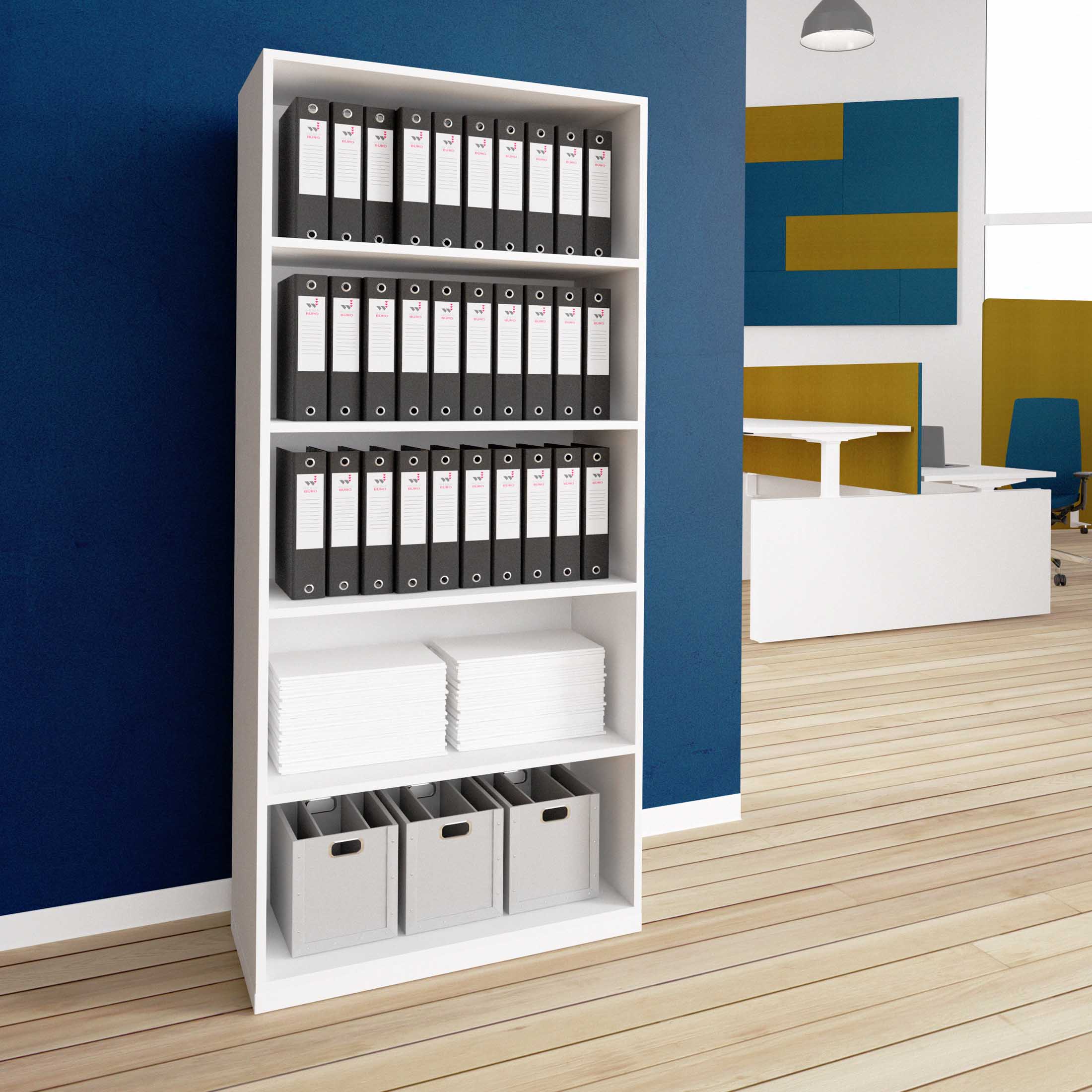 CHOICE Bookcase | 5 Oh, 800 x 1820 mm, white - 1 Main Image