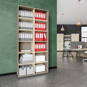 CHOICE Bücherregal | 6 OH, 1000 x 2170 mm, Cubanitgrau / Sandesche