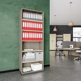 CHOICE Bücherregal | 6 OH, 800 x 2170 mm, Cubanitgrau / Sandesche