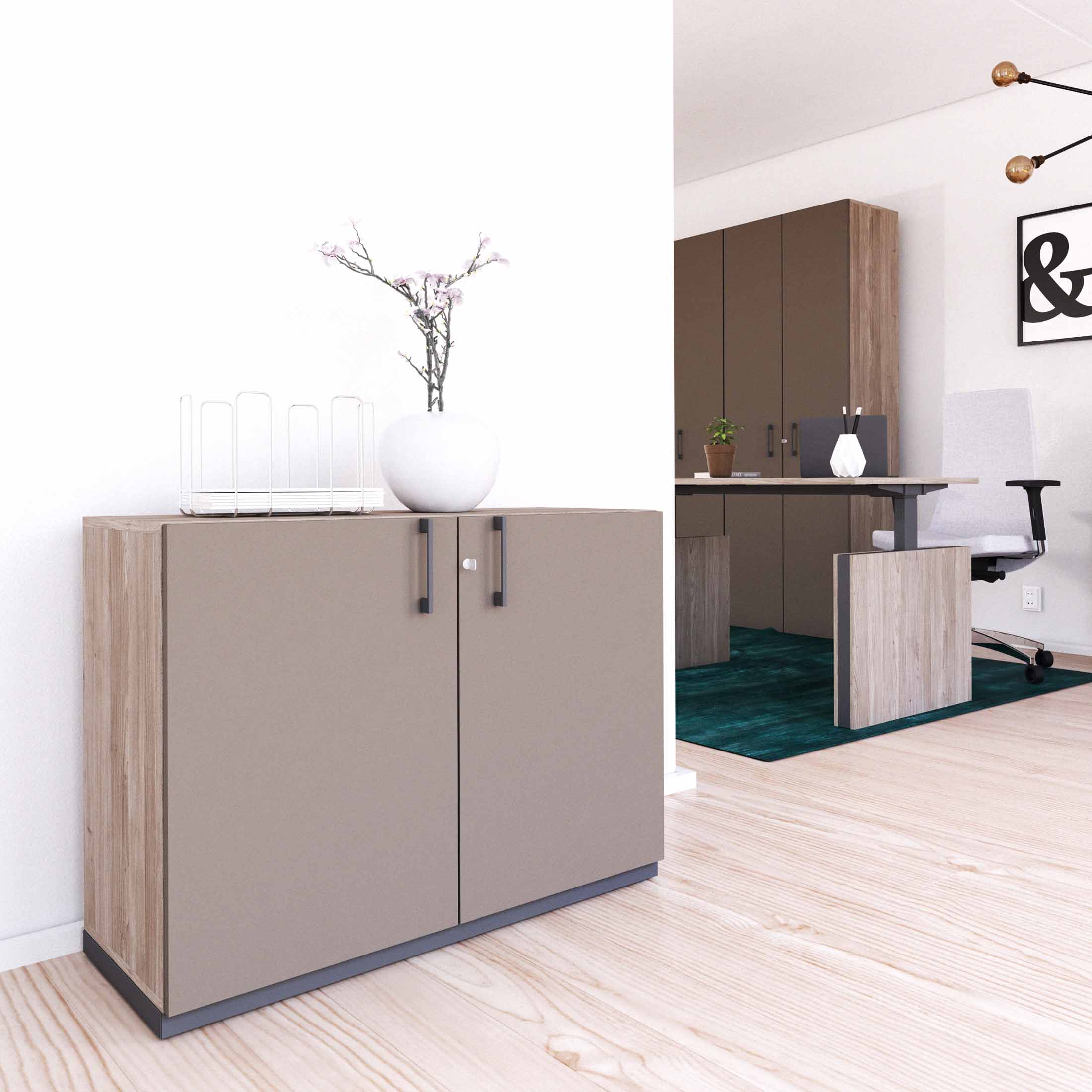 CHOICE Armoire de porte d'aile | 2 oh, 1000 x 760 mm, gris de chêne nord / cubanite gris - 1 Main Image