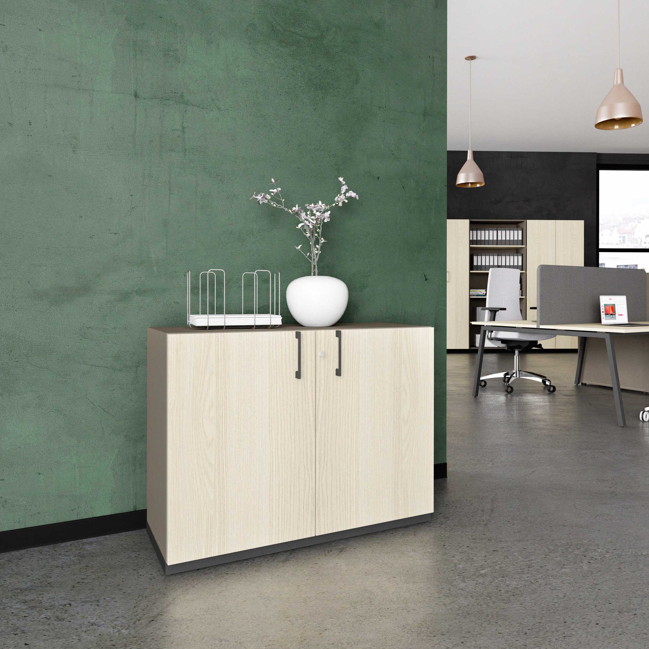 CHOICE Armoire de porte d'aile | 2 oh, 1000 x 760 mm, cendres gris / sable cubanite - 1 Main Image