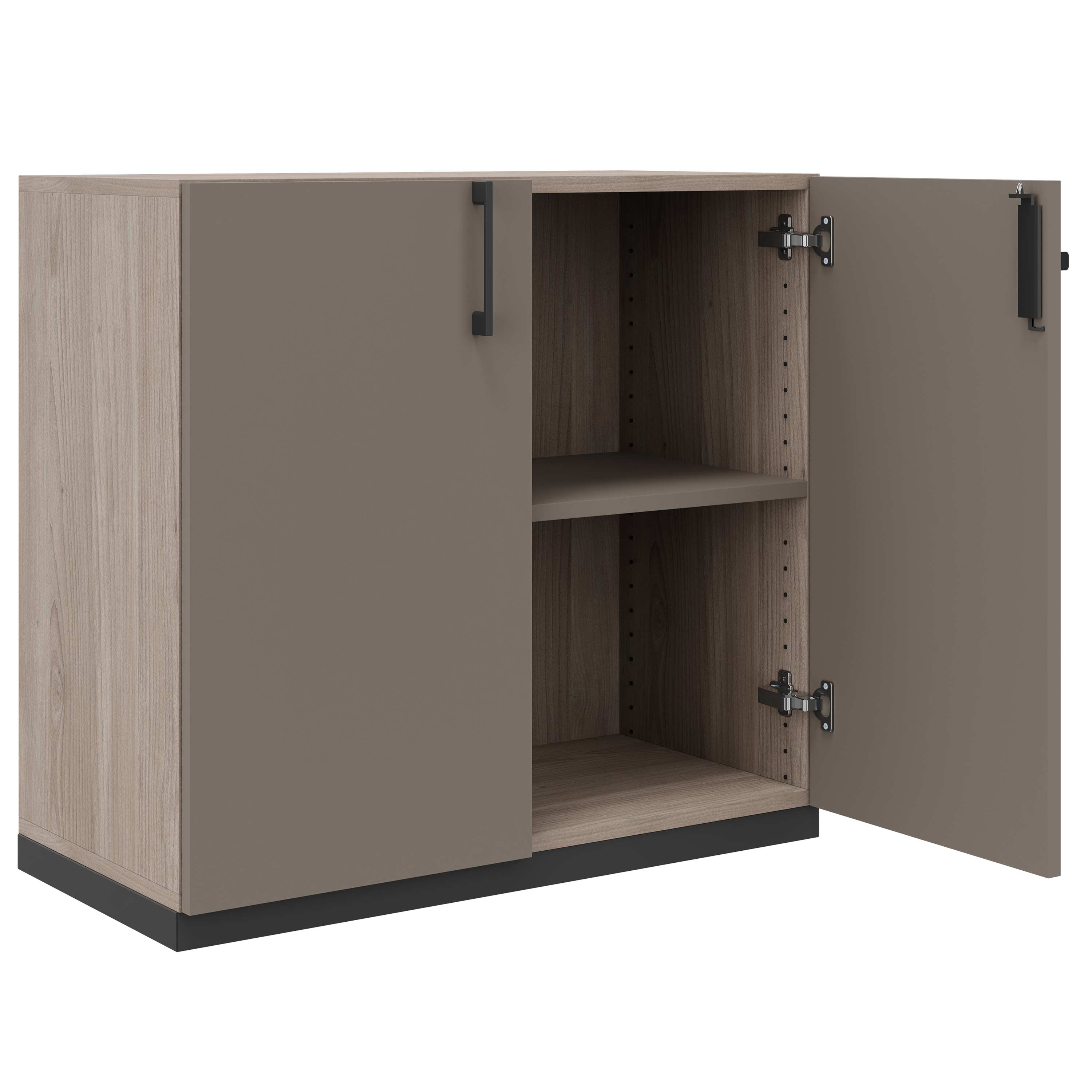 CHOICE hinged door wardrobe | 2 OH, 800 x 760 mm, northern oak gray / cubanite gray - 2 Main Image