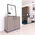 CHOICE hinged door wardrobe | 2 OH, 800 x 760 mm, northern oak gray / cubanite gray - 1 Thumbnail Image