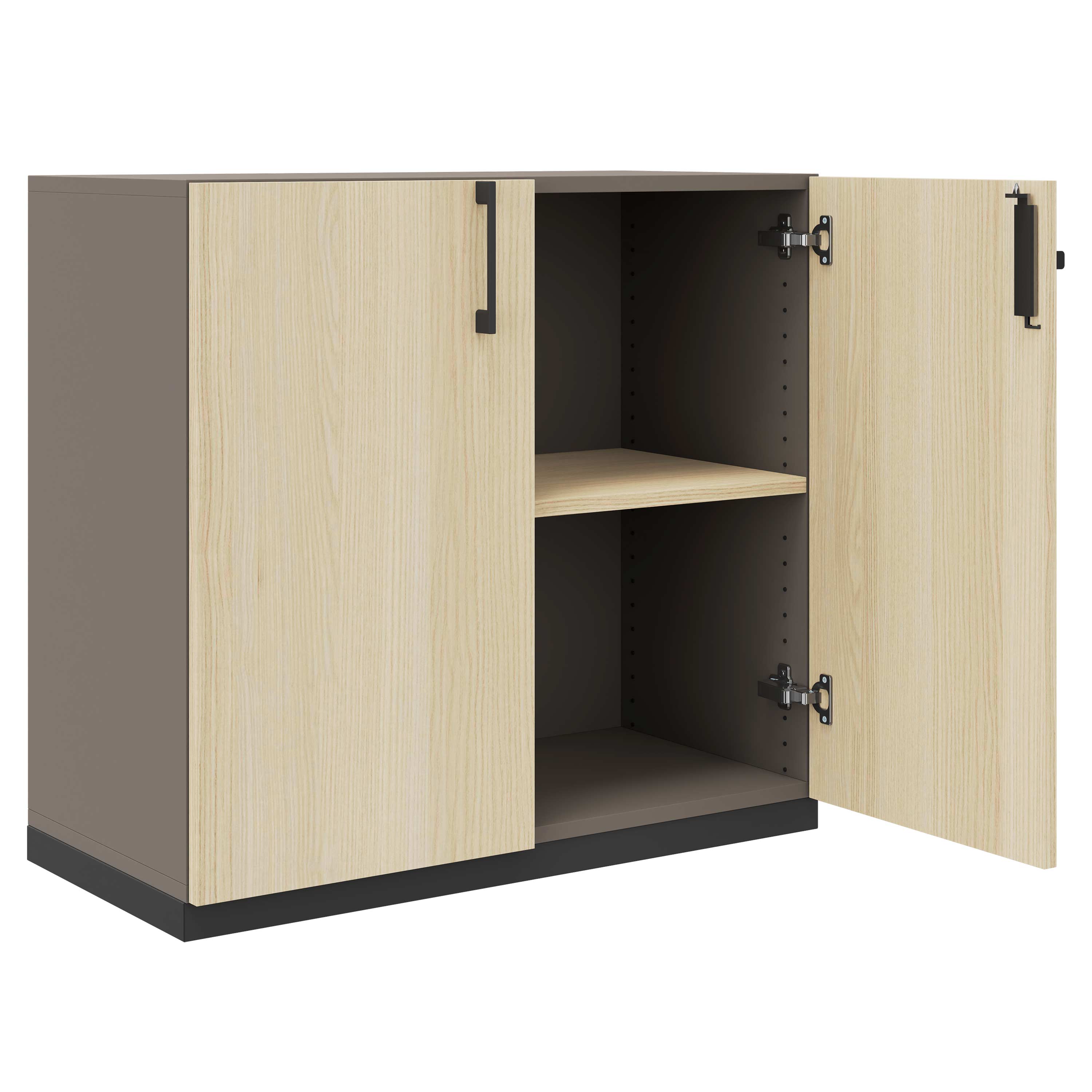 CHOICE hinged door wardrobe | 2 OH, 800 x 760 mm, cubanite gray / sand ash - 2 Main Image