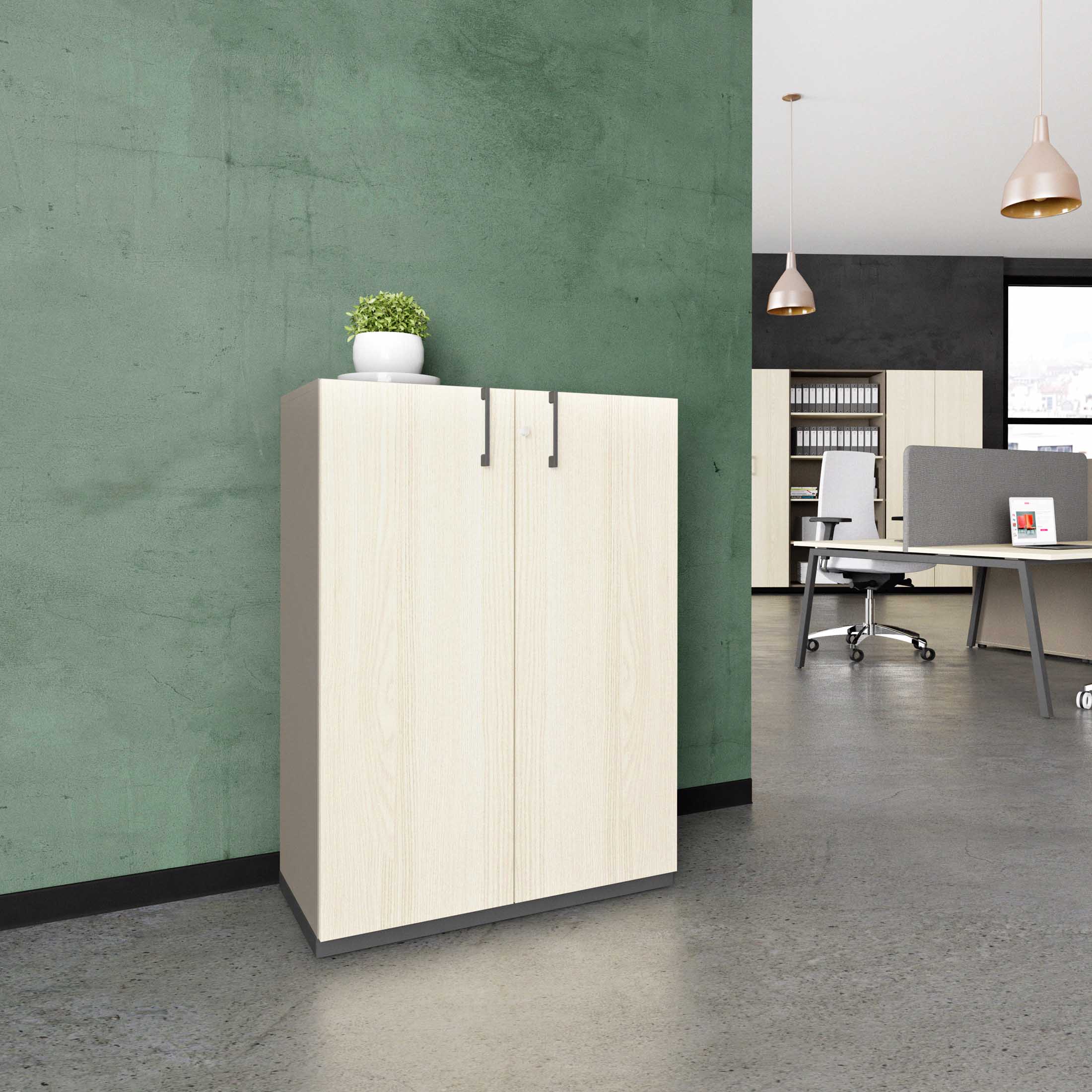CHOICE hinged door wardrobe | 3 OH, 800 x 1115 mm, Cubanite gray / sand ash - 1 Main Image