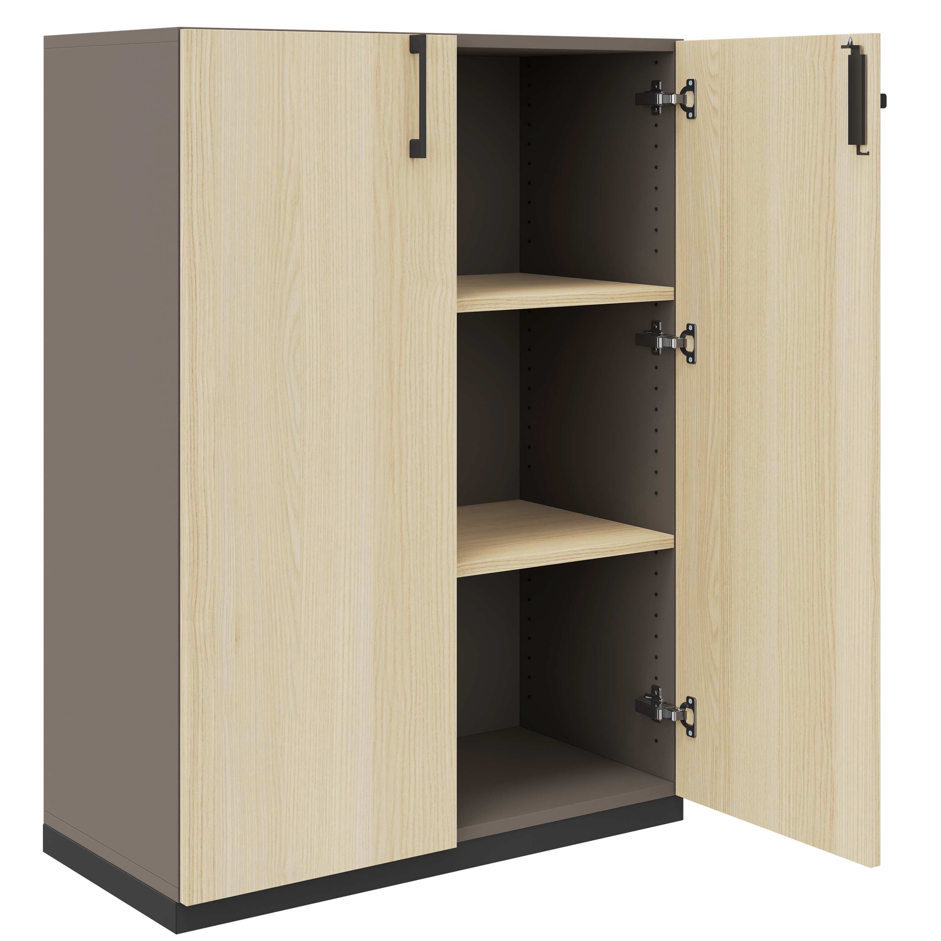 CHOICE hinged door wardrobe | 3 OH, 800 x 1115 mm, Cubanite gray / sand ash - 2 Main Image