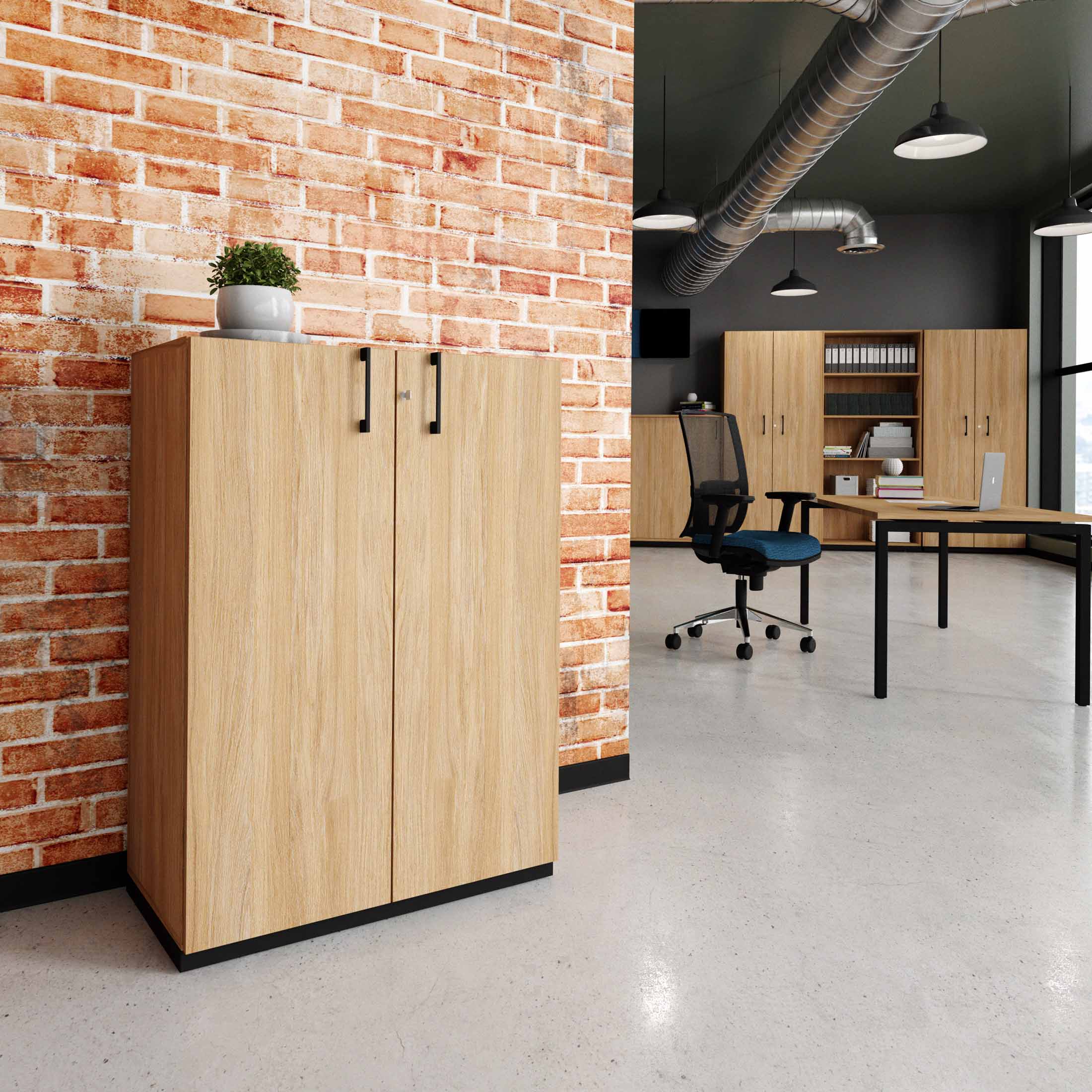 CHOICE hinged door wardrobe | 3 OH, 800 x 1115 mm, amber oak - 1 Main Image