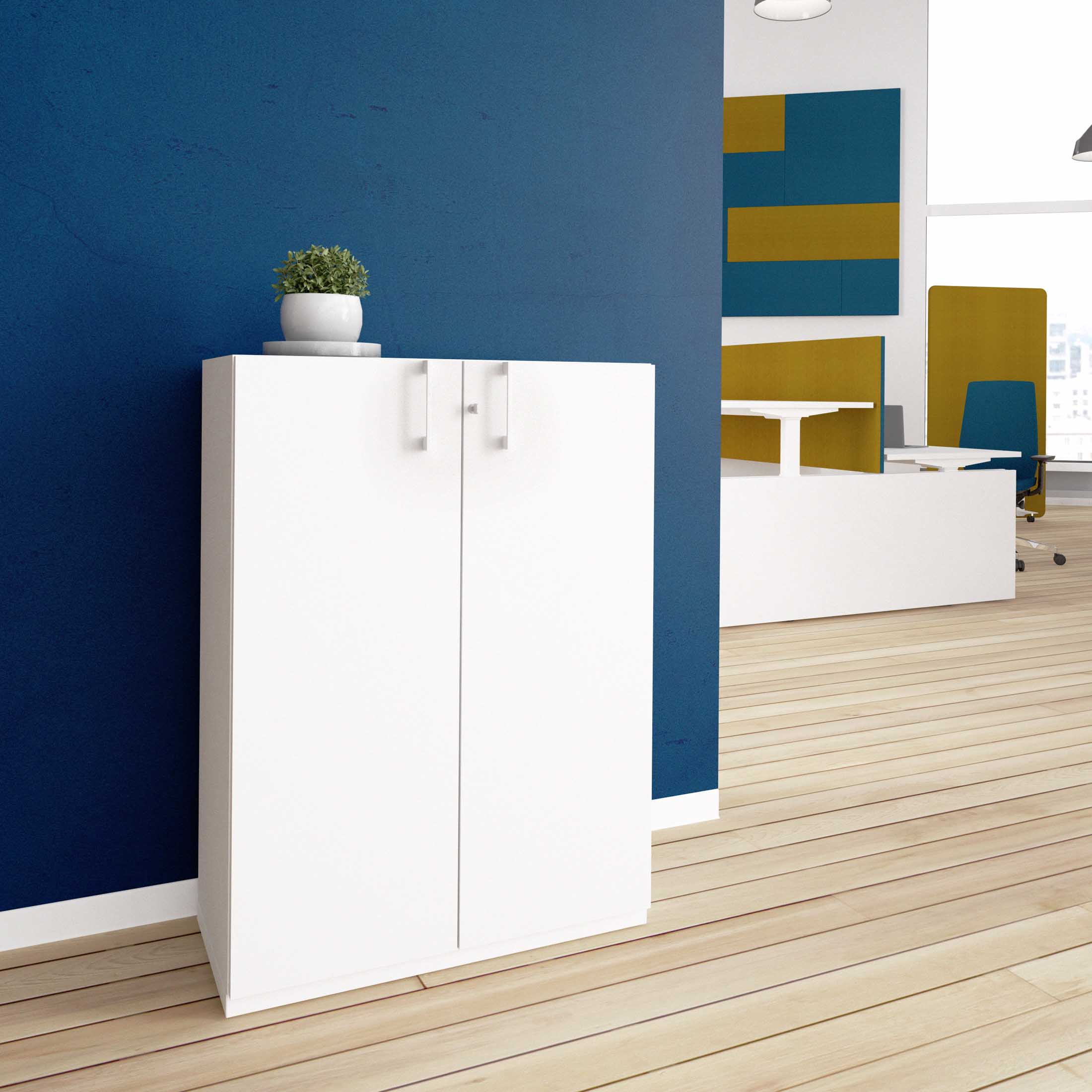 CHOICE Wing door cabinet | 3 Oh, 800 x 1115 mm, white - 1 Main Image