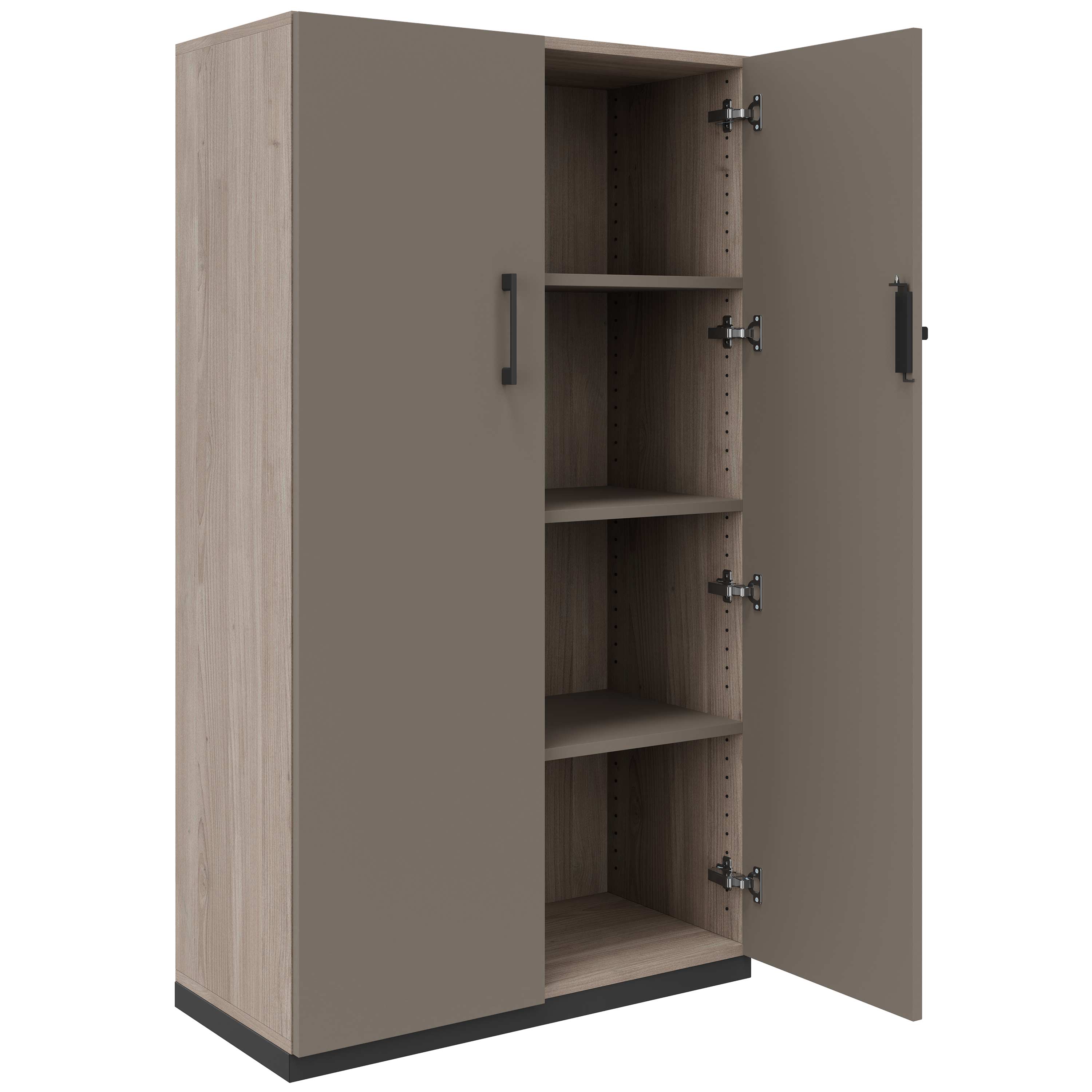 CHOICE hinged door wardrobe | 4 OH, 800 x 1465 mm, northern oak gray / cubanite gray - 2 Main Image