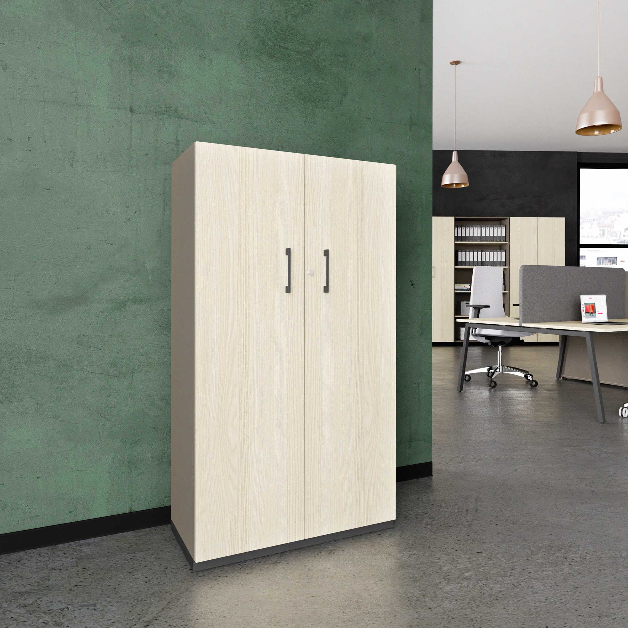 CHOICE hinged door wardrobe | 4 OH, 800 x 1465 mm, cubanite gray / sand ash - 1 Main Image