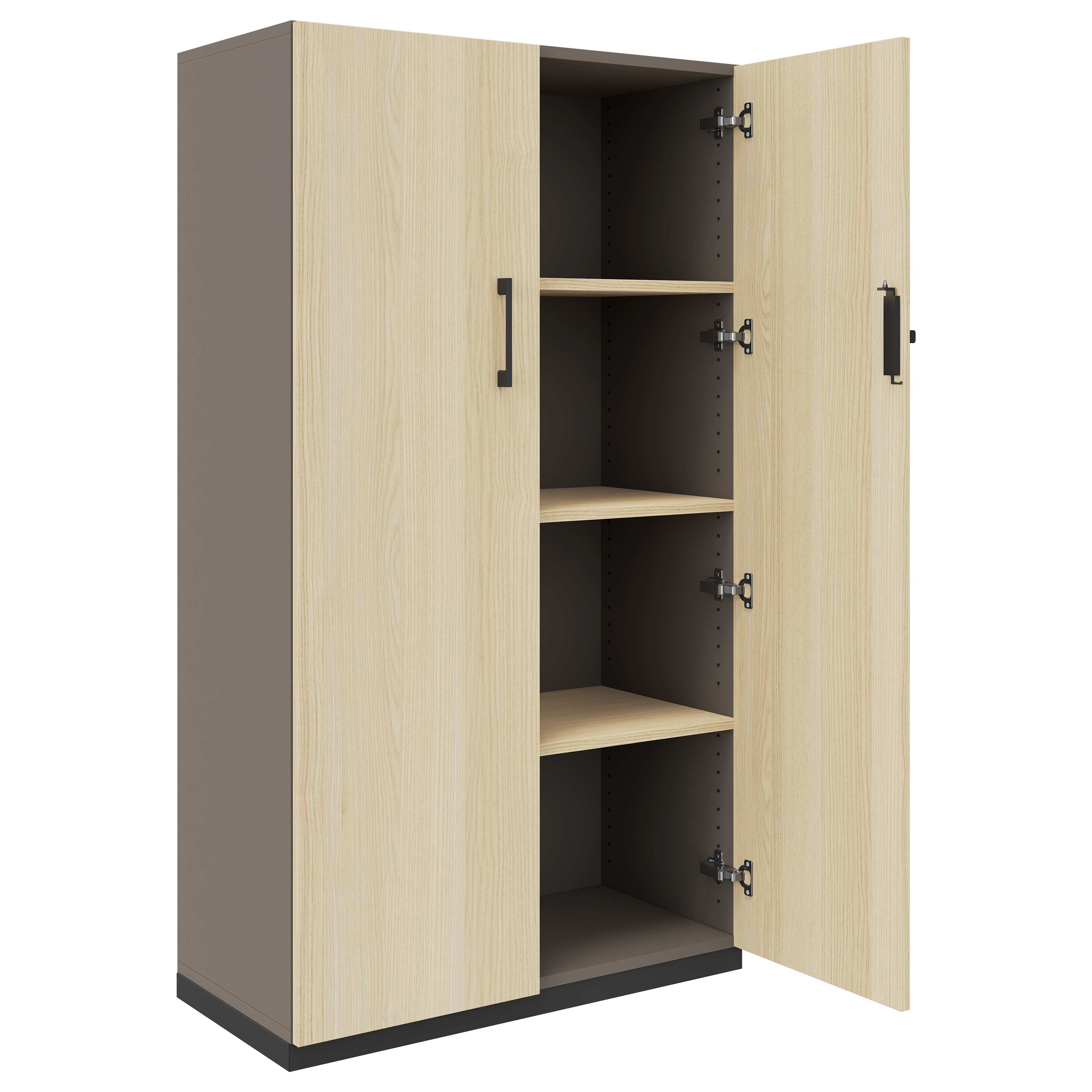 CHOICE hinged door wardrobe | 4 OH, 800 x 1465 mm, cubanite gray / sand ash - 2 Main Image
