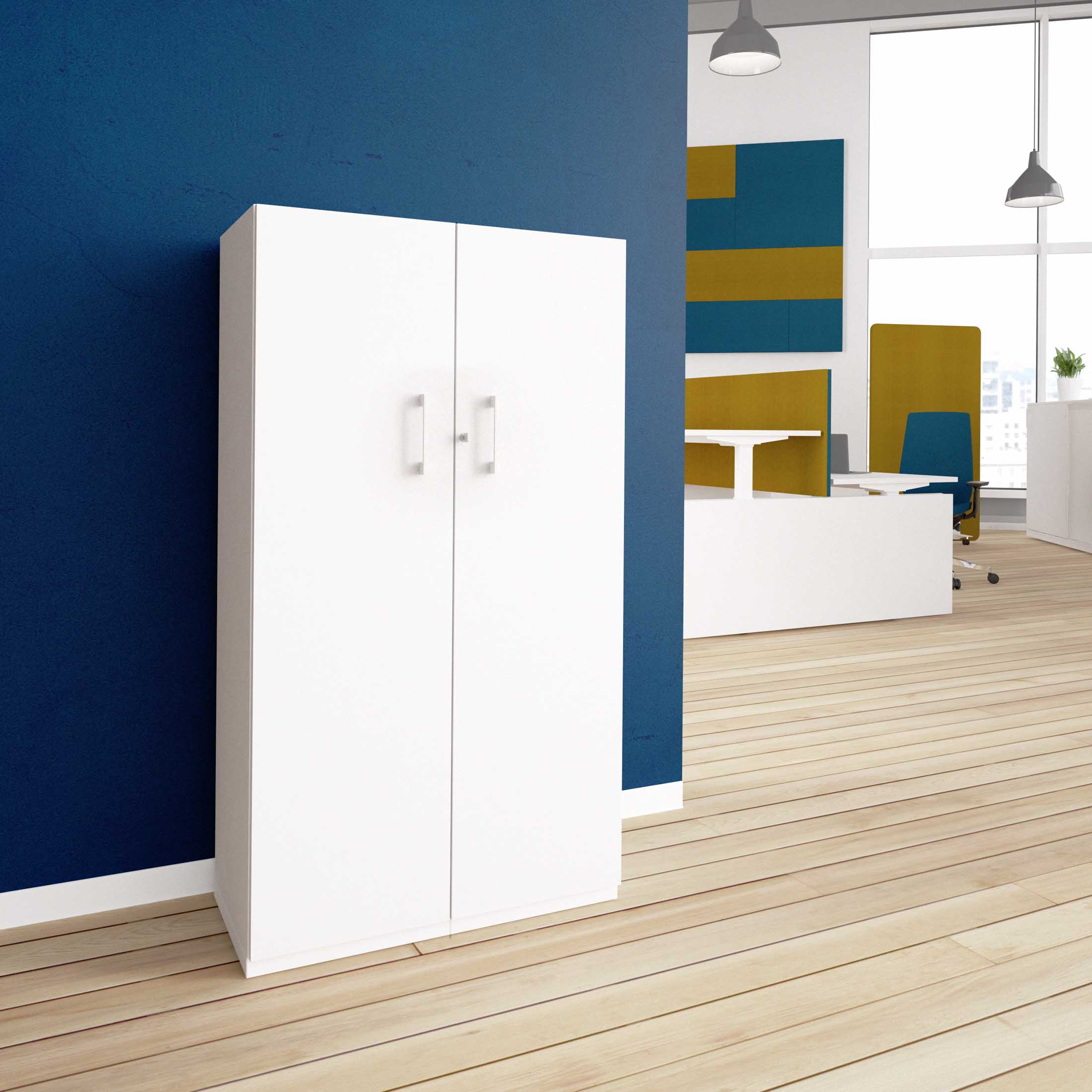 CHOICE Wing door cabinet | 4 Oh, 800 x 1465 mm, white - 1 Main Image