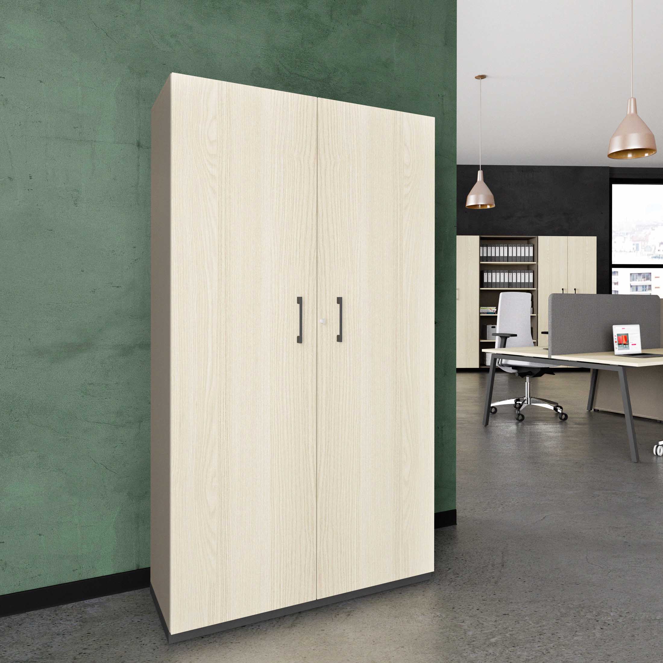 CHOICE Armoire de porte d'aile | 5 oh, 1000 x 1820 mm, cendres gris / sable cubanite - 1 Main Image
