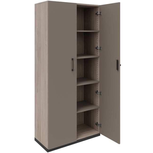 CHOICE Flügeltürenschrank | 5 OH, 800 x 1820 mm, Nordeiche grau / Cubanitgrau
