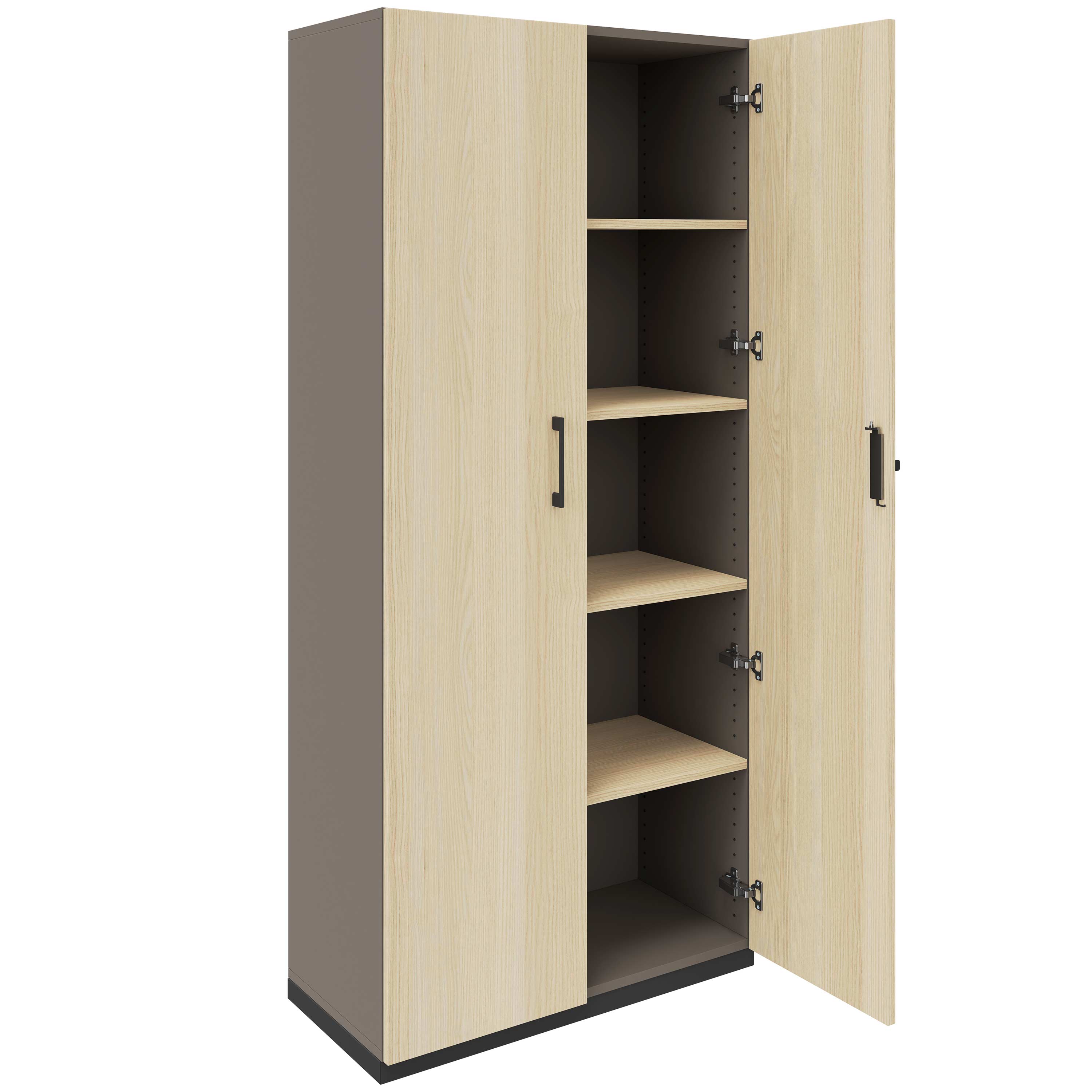 CHOICE hinged door wardrobe | 5 OH, 800 x 1820 mm, cubanite gray / sand ash - 2 Main Image