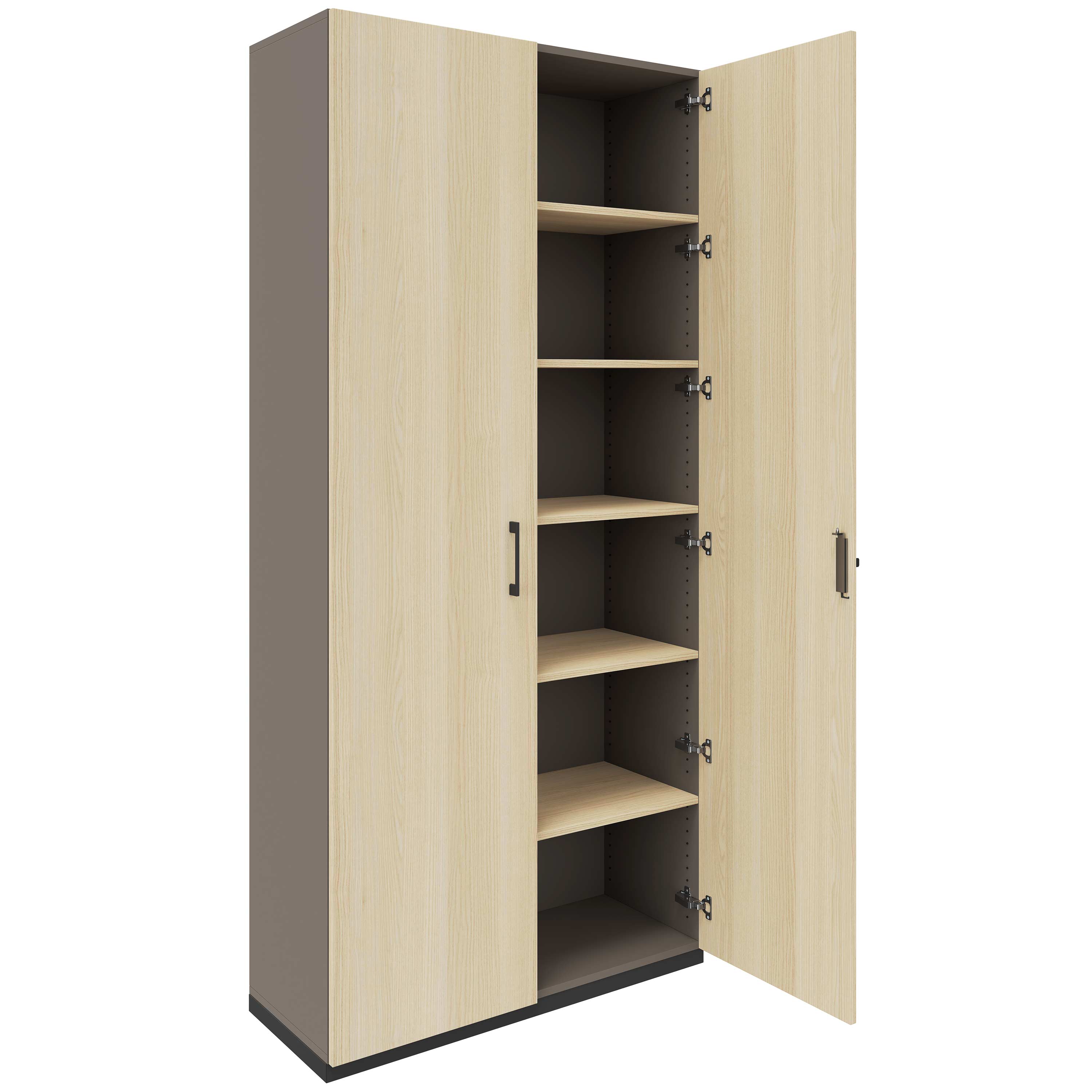 CHOICE Armoire de porte d'aile | 6 oh, 1000 x 2170 mm, cendres gris / sable cubanite - 2 Main Image