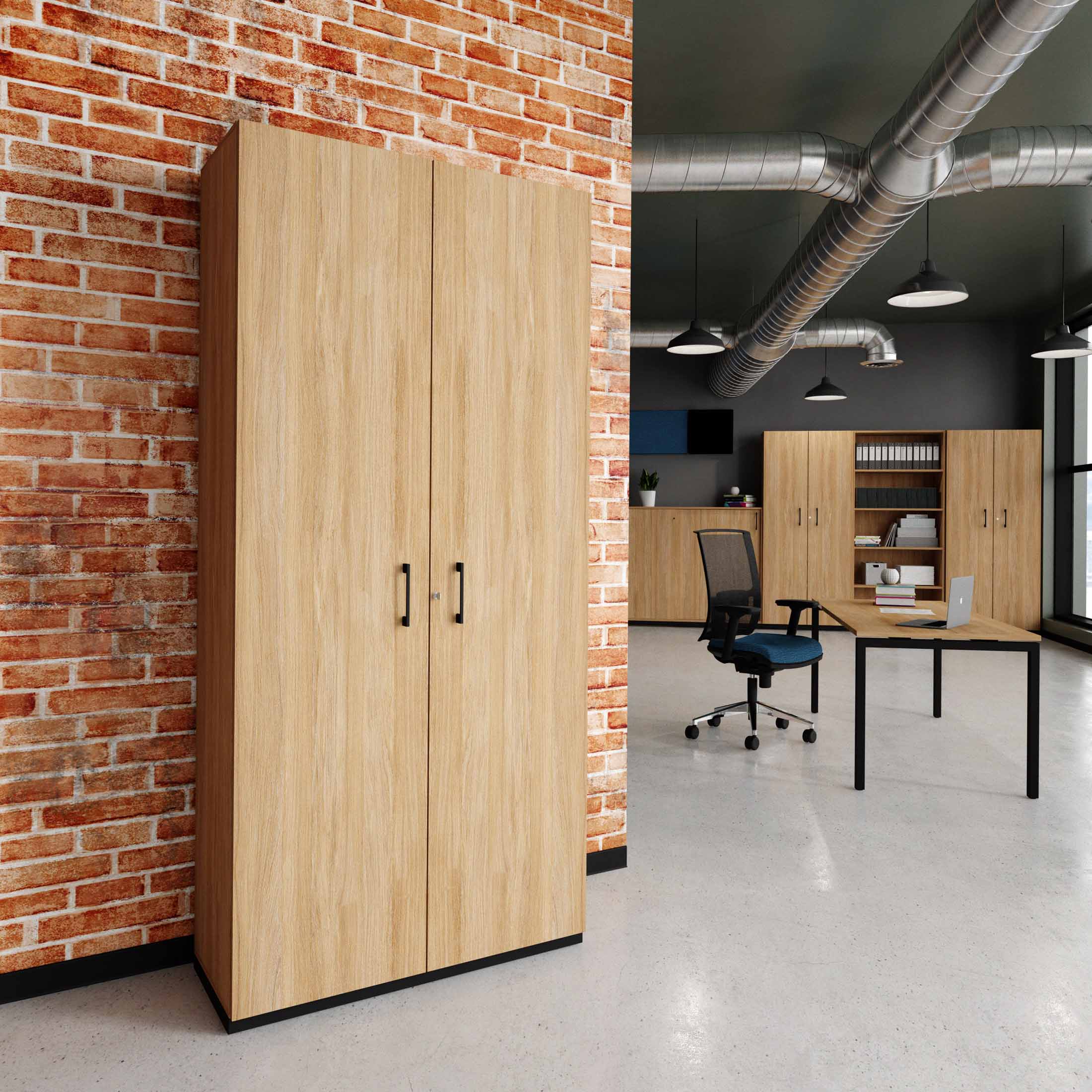 CHOICE hinged door wardrobe | 6 OH, 1000 x 2170 mm, amber oak - 1 Main Image