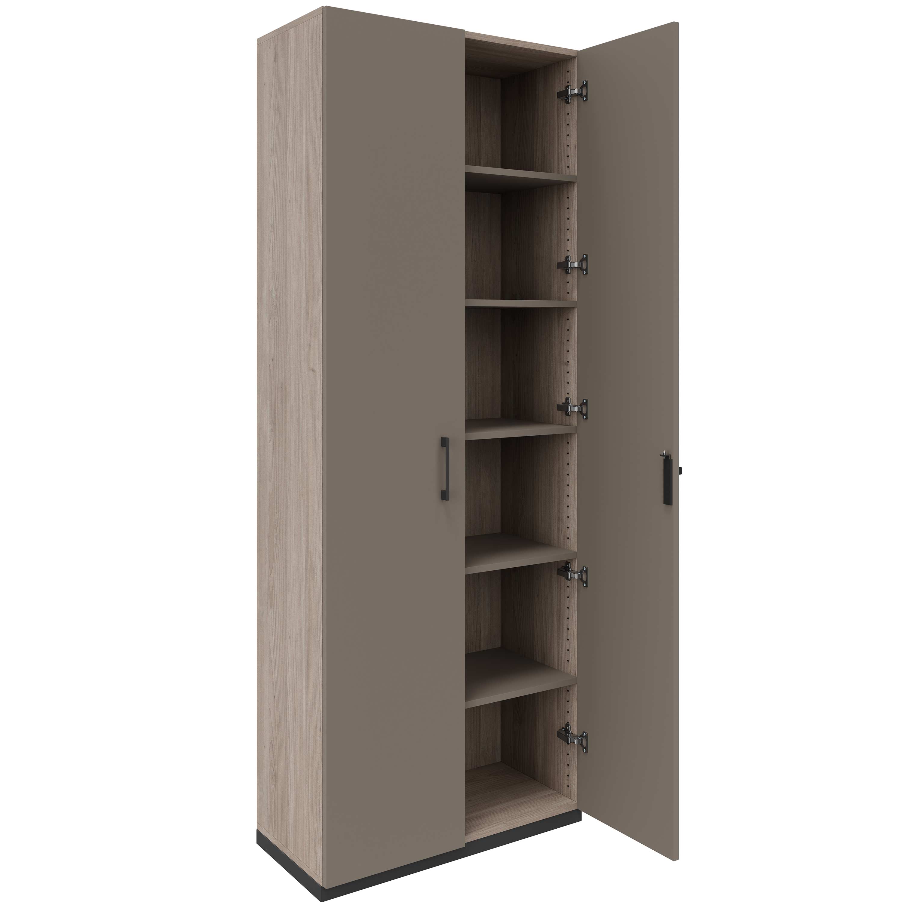 CHOICE hinged door wardrobe | 6 OH, 800 x 2170 mm, northern oak gray / cubanite gray - 2 Main Image