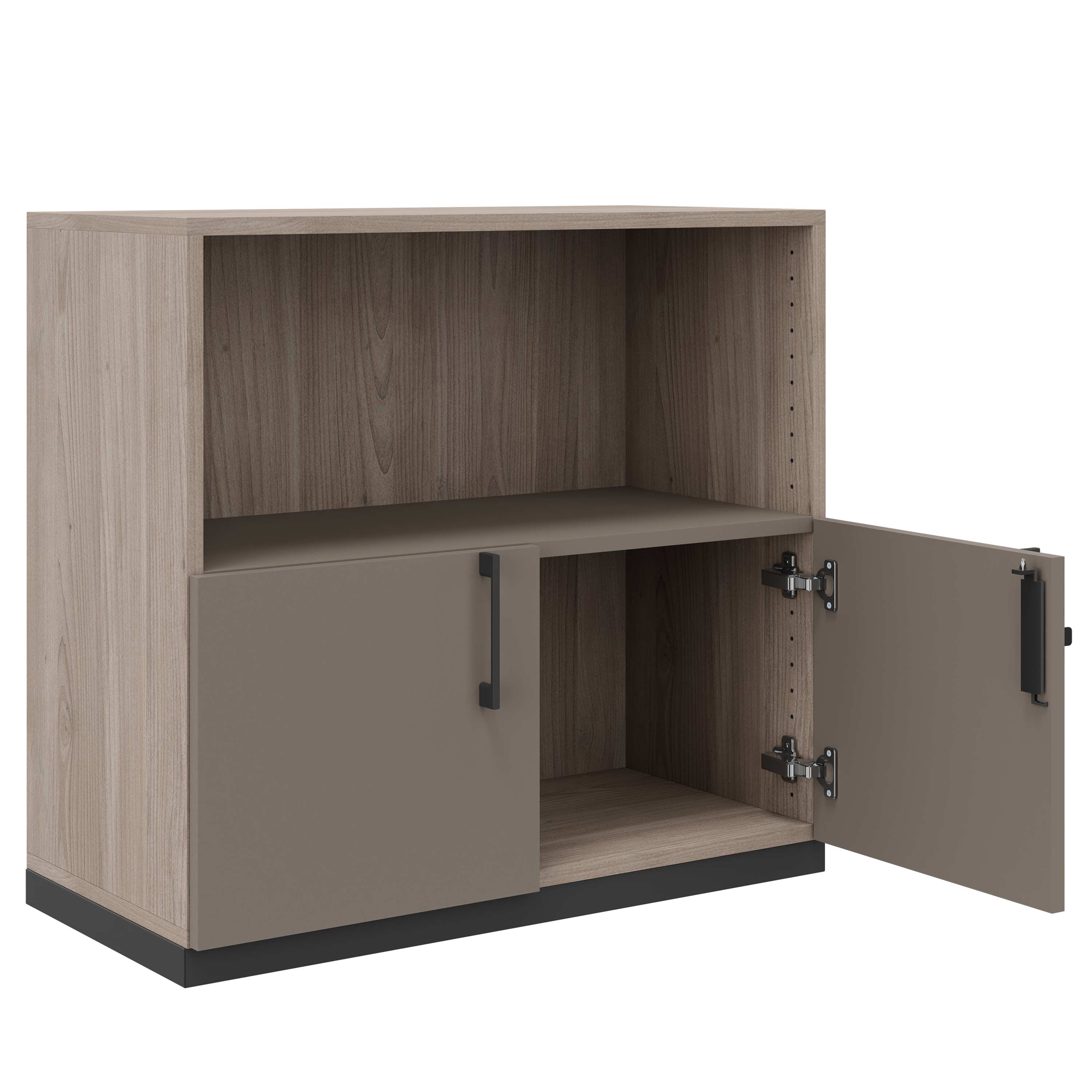 CHOICE Combina il cabinet | 2 OH, 800 x 760 mm, grigio grigio di quercia nord / cubanite - 2 Main Image